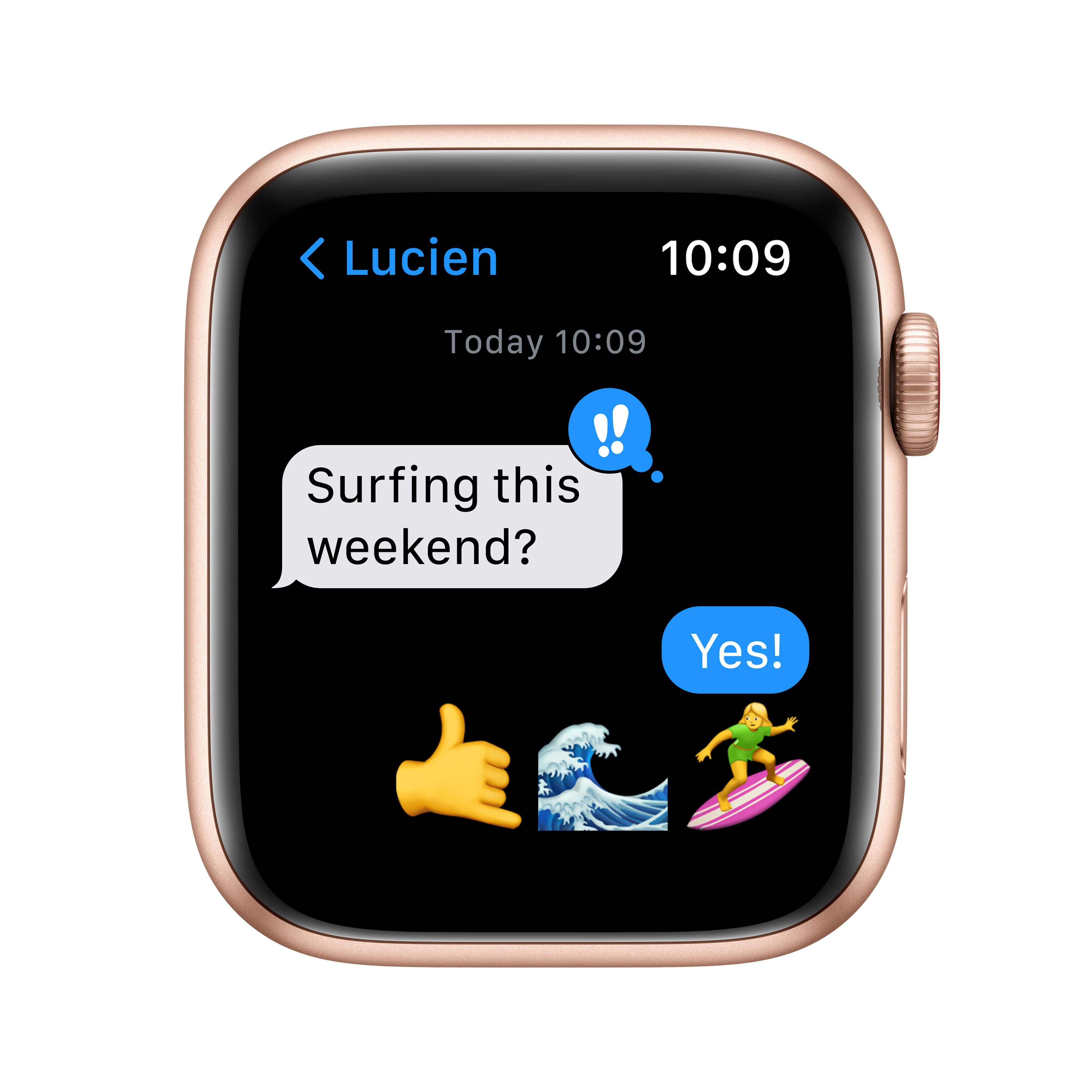 Apple Watch SE (GPS + Cellular) 44mm Gold Aluminum Case with Cornflower/White Sport Loop - Perfect for Fitness Tracking & Everyday Wear