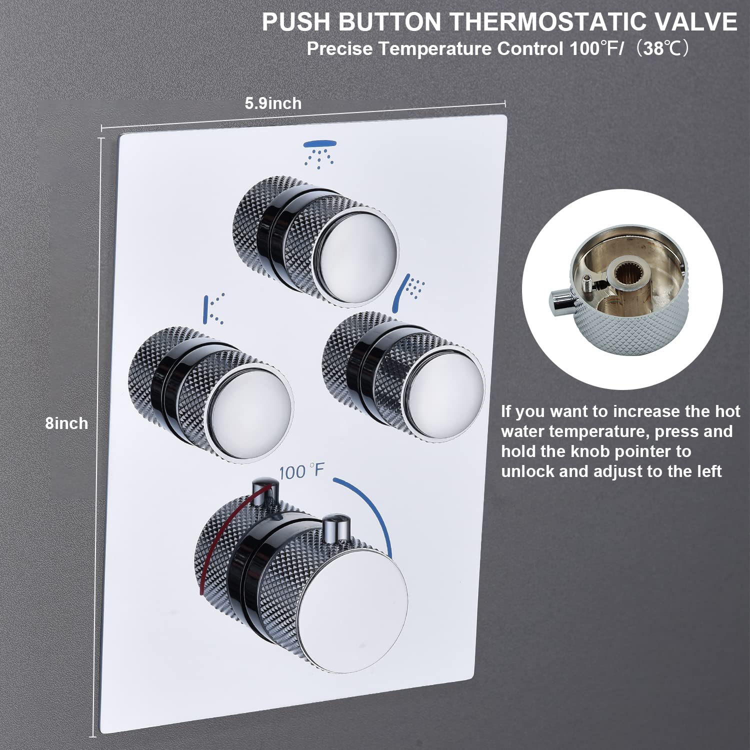 4-Function Thermostatic Shower System with 12