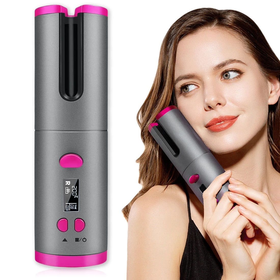 Wireless Hair Curling Wand - Rechargeable & Lightweight for Salon-Quality Curls at Home - Perfect for Travel, Parties & Everyday Styling