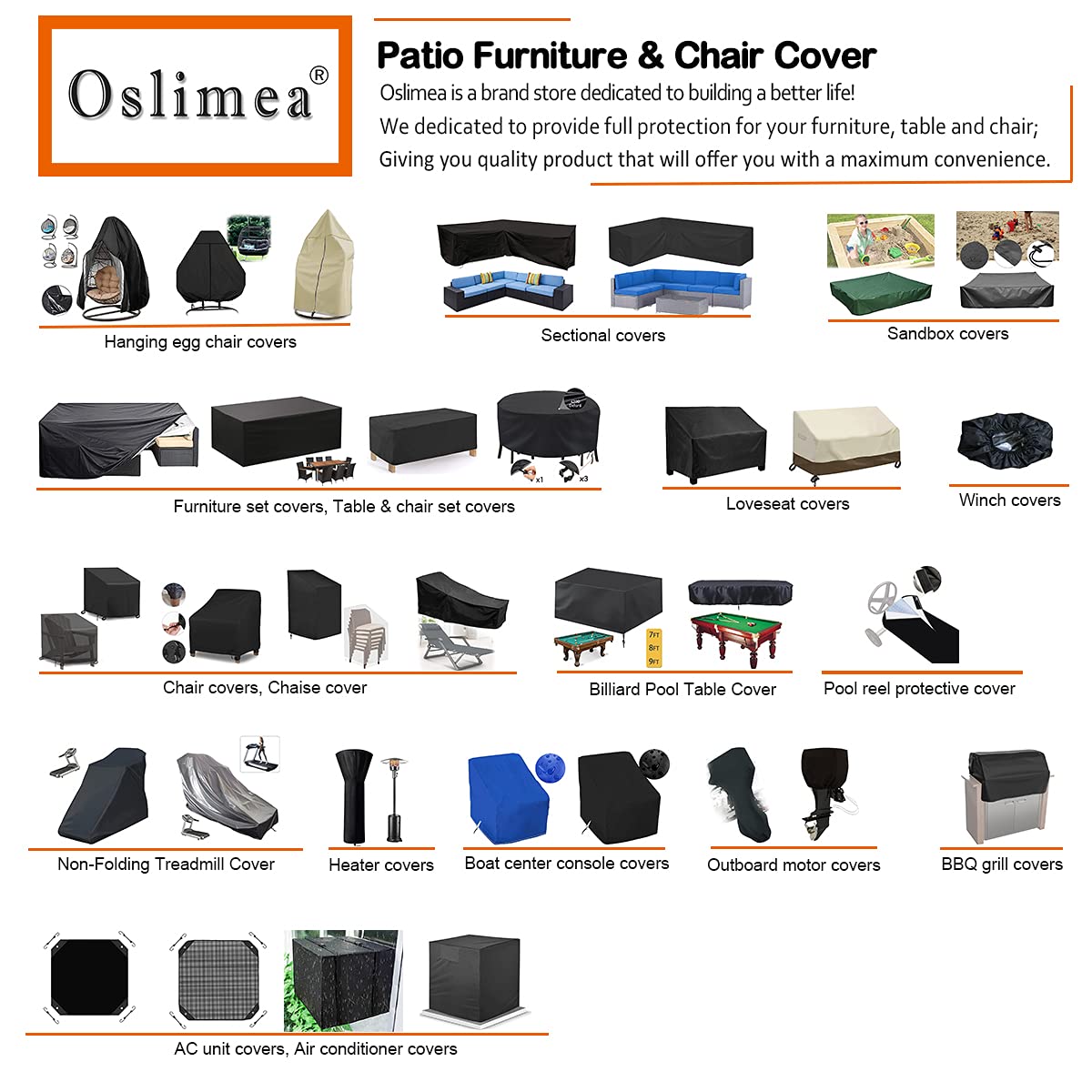 Waterproof Heavy Duty Outdoor Patio Furniture Cover for Sectional Sofa & Rectangle Table Set - Dust Proof Protective Cover 124