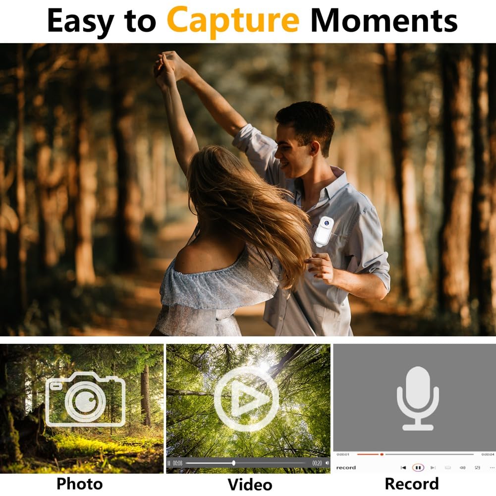 Louttary 1080P Mini WiFi Sports Camera with LCD Screen - Waterproof Action Cam for Outdoor Adventures, Cycling, Hiking & Vlogging (White) - 1 Set