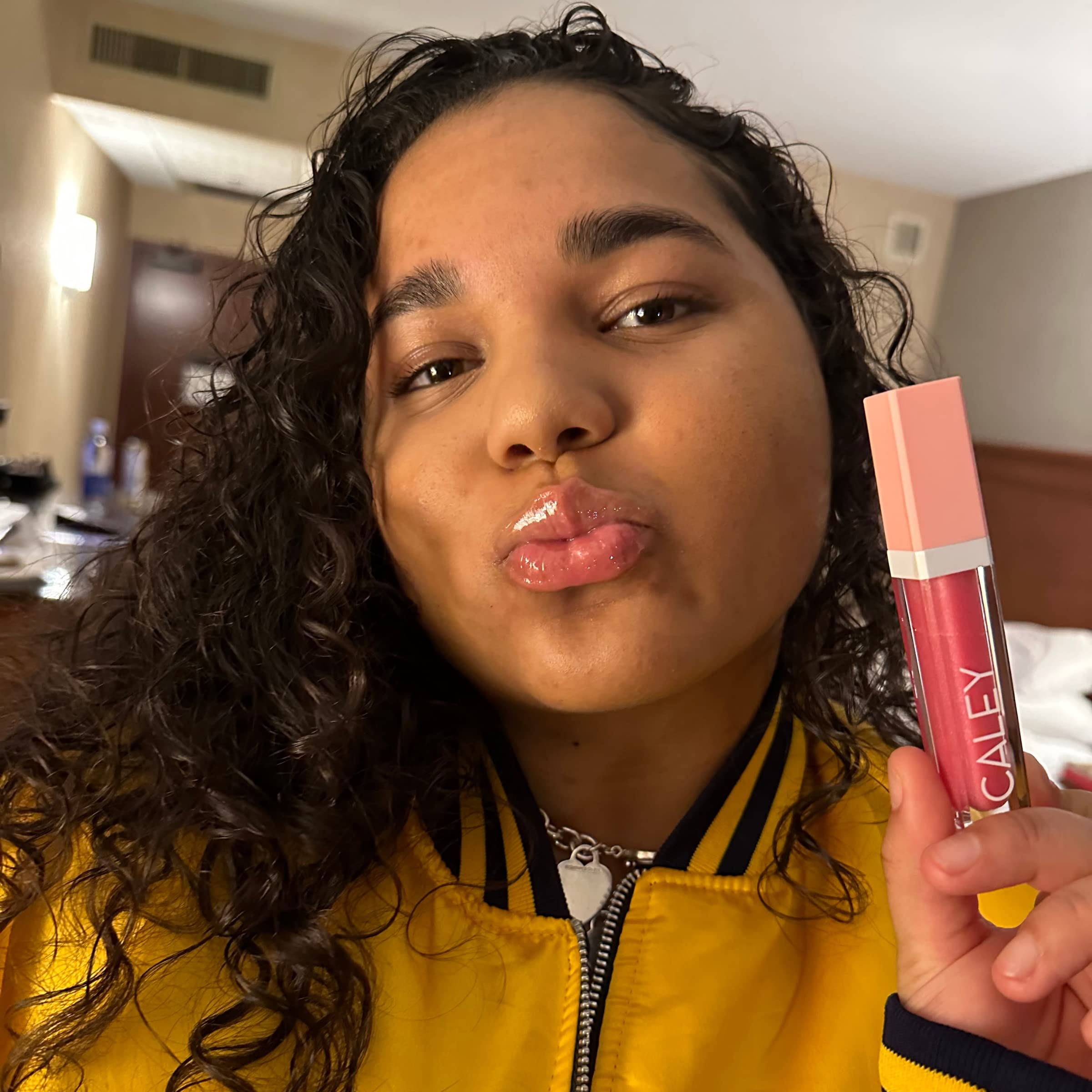 Caley Cosmetics Probiotic Lip Oil Gloss - Hydrating & Nourishing Lip Treatment with Natural Oils, Island Blossom Scent | Perfect for Daily Moisture & Nighttime Lip Care