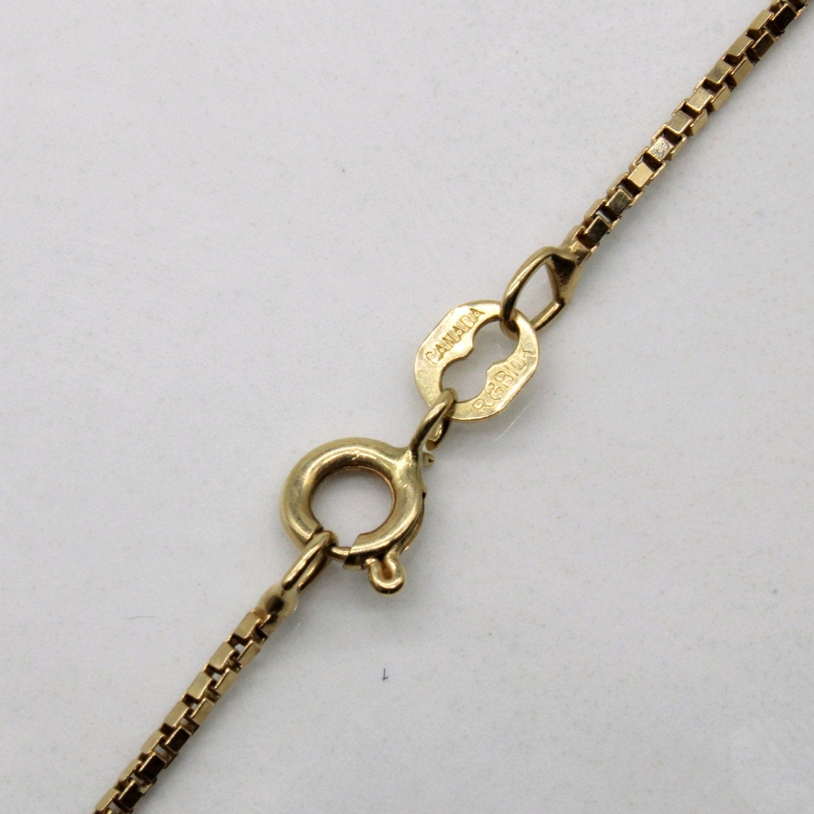 10K Yellow Gold Box Chain Necklace for Women - 18 Inch Solid Gold Box Link Chain - Perfect for Everyday Wear, Layering & Gifts