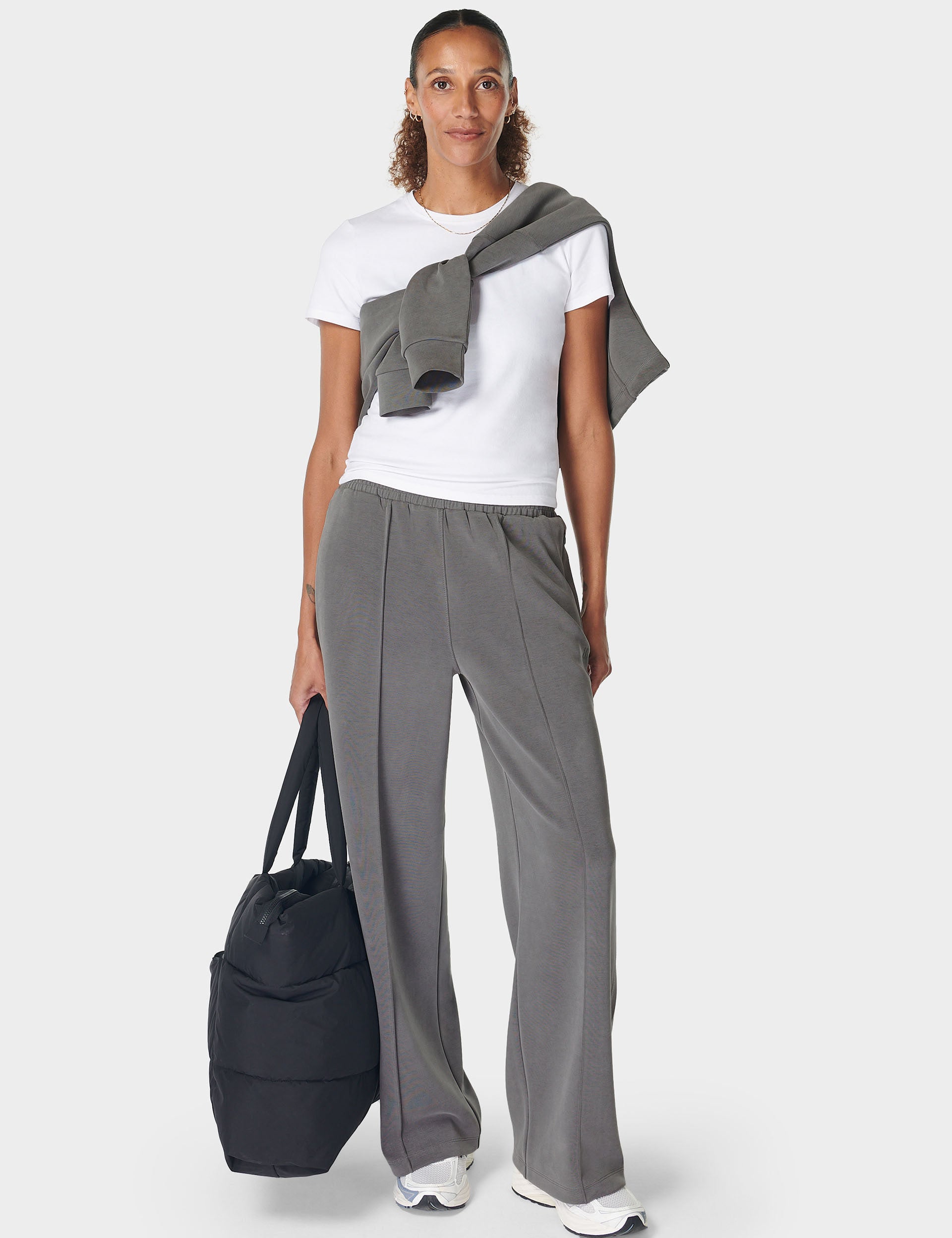 Sand Wash Track Pants for Women & Men - Comfortable Charcoal Grey Joggers for Running, Yoga & Lounge Wear