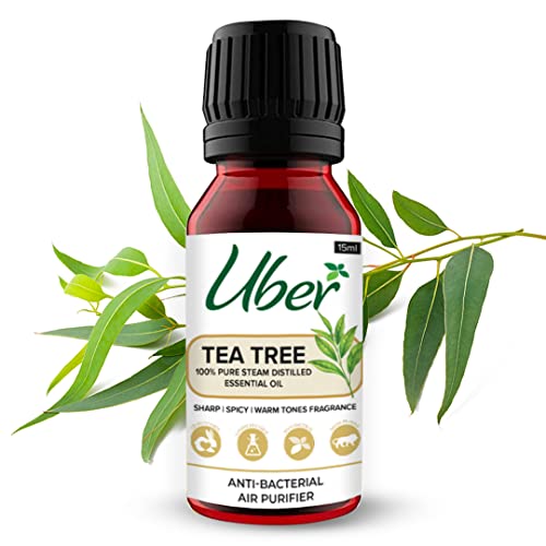 100% Pure Tea Tree Essential Oil - Undiluted, Therapeutic Grade for Skin Care, Acne Treatment, Hair Growth & Dandruff Relief | Aromatherapy & Relaxation | 15ml Bottle | Perfect for DIY Beauty, Massage & Home Spa