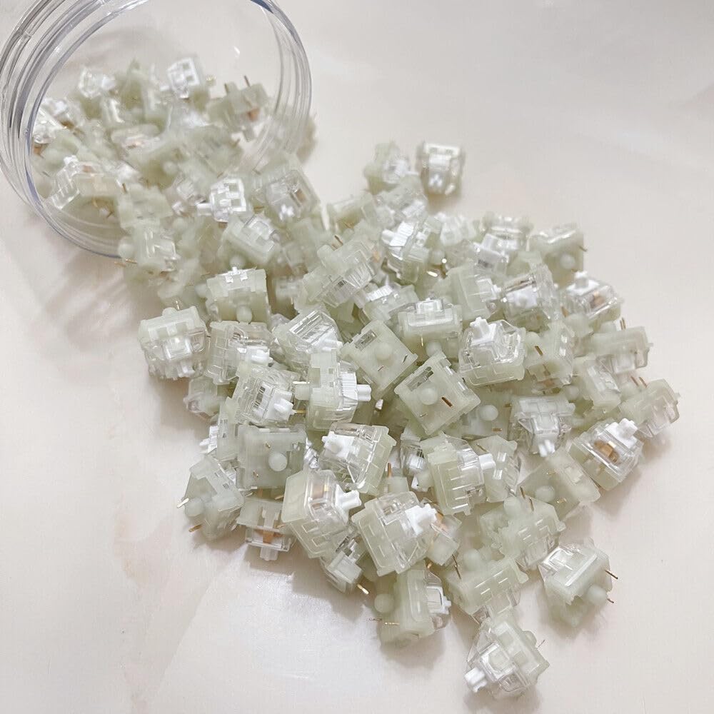 KTT Kang White V3 Linear Switches 45g 3-Pin RGB - 70pcs for Gaming Keyboards