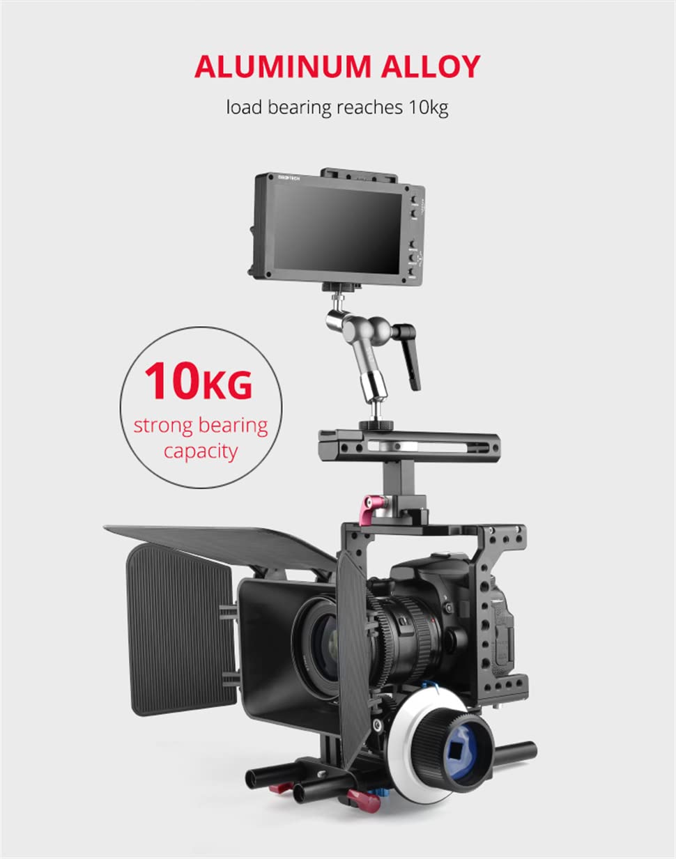 SONGING SY-L7 7-Inch Magic Arm with Stainless Steel Ball Head - Heavy Duty 10KG Load Capacity, Adjustable Friction Arm with 1/4
