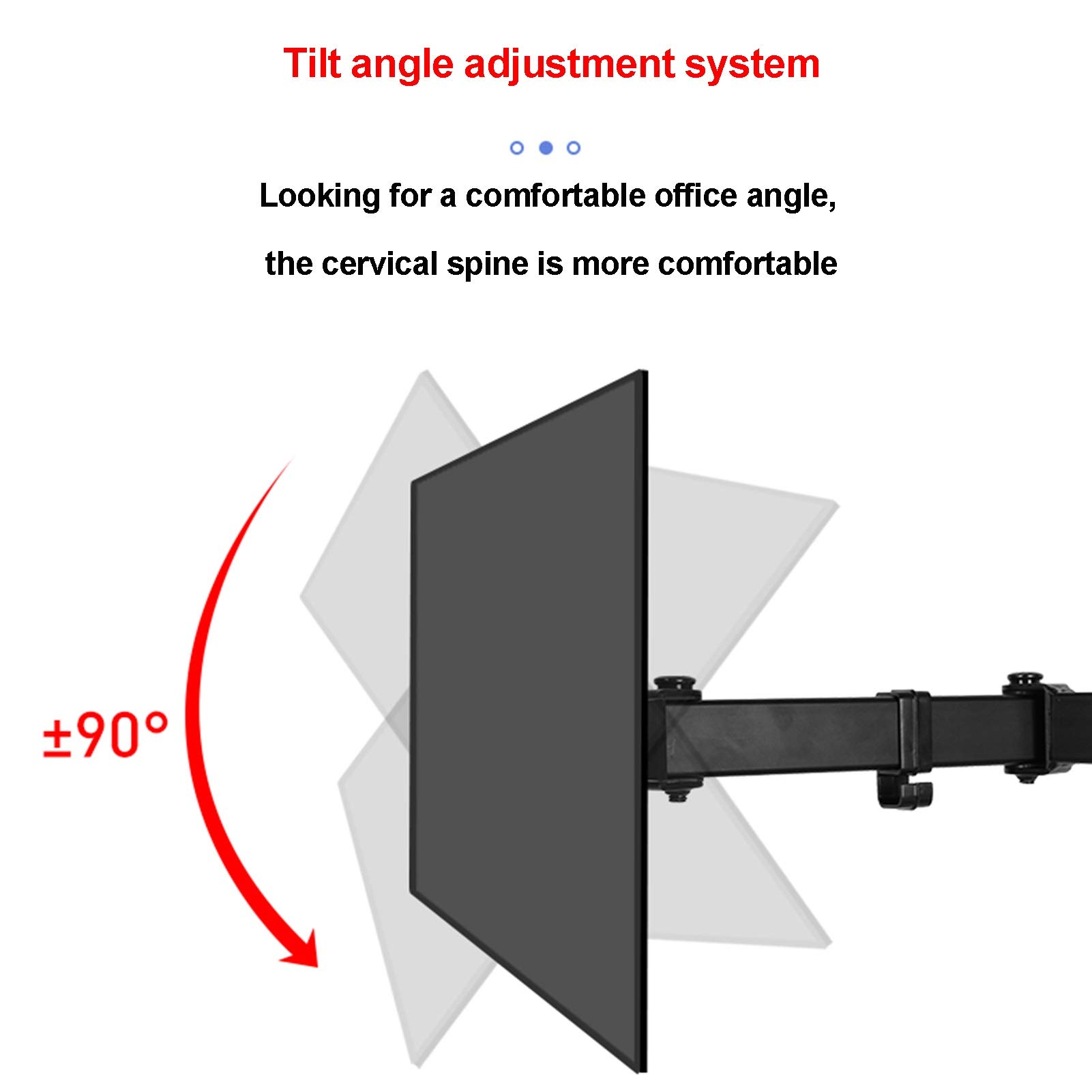 Dual Monitor Stand for 10-27 Inch Screens - Adjustable Height, Rotating & Tilting VESA 100x100mm Mount - Perfect for Home Office, Gaming Setup & Workstation Ergonomics