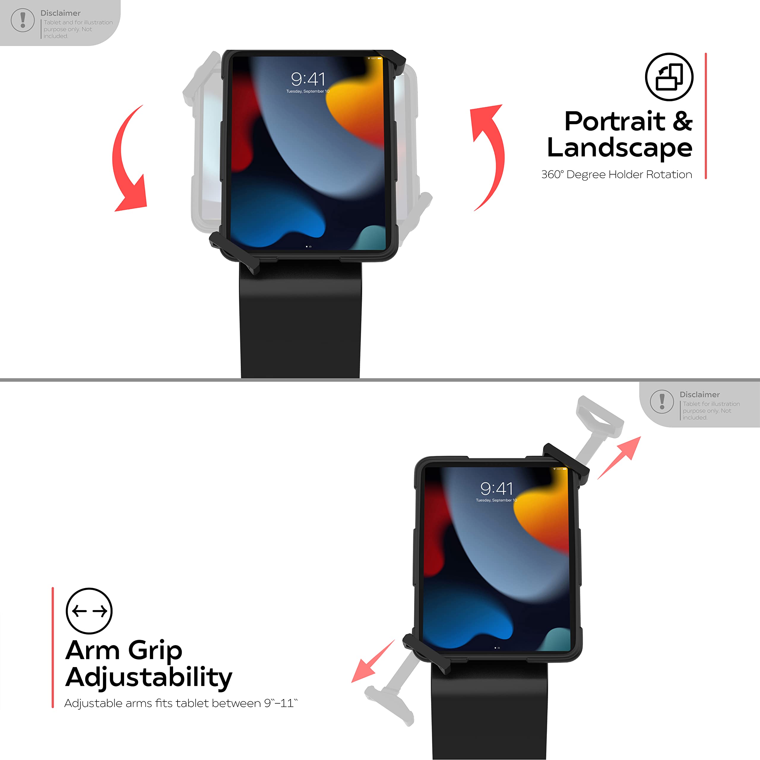 Premium Locking Floor Stand with Key Security for iPad Air 11