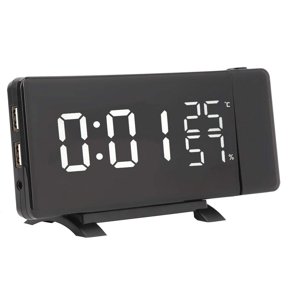 Digital Alarm Clock with Projection, Adjustable Brightness & Temperature Display - Perfect for Bedroom, Office, and Travel Use