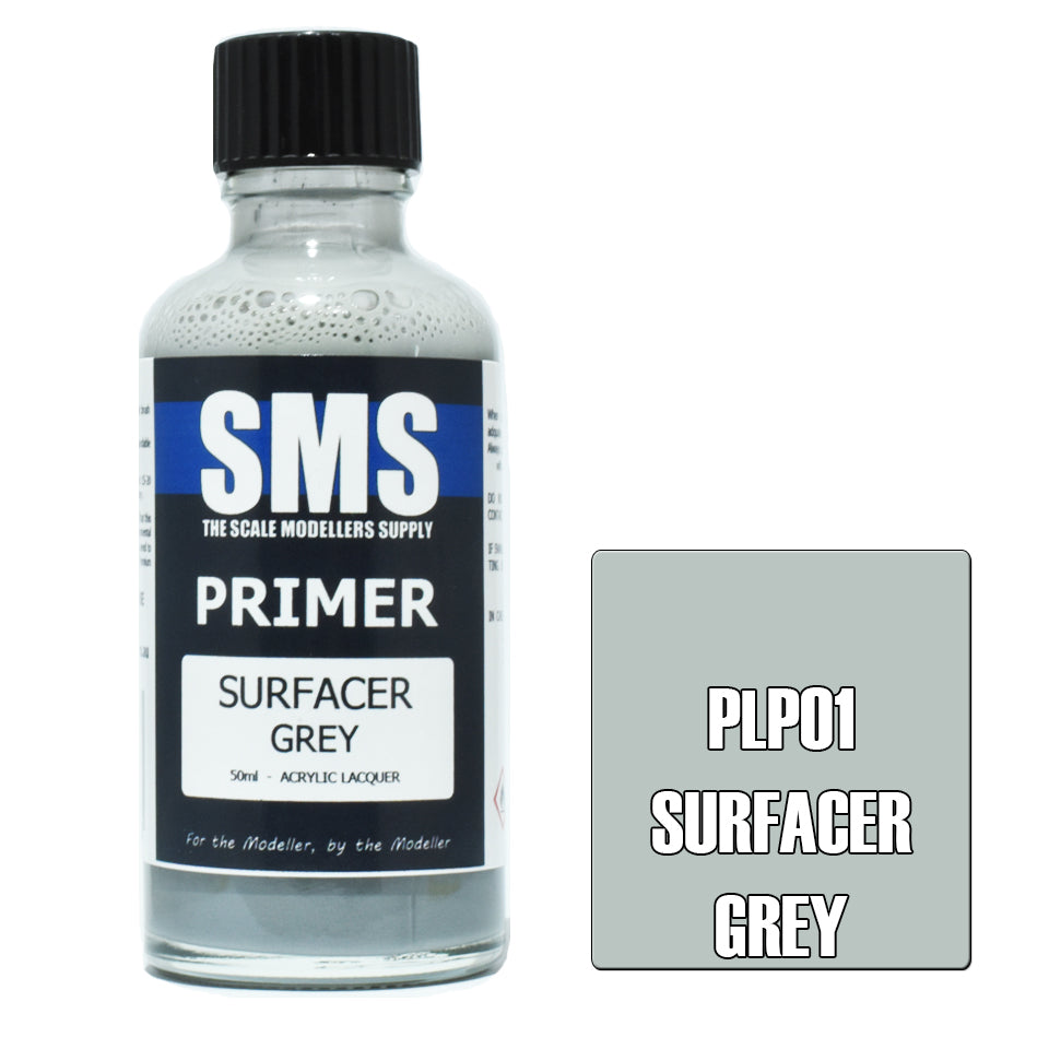 50ML Airbrush Paint Primer Surfacer Grey Acrylic Lacquer for Scale Modelers - Perfect for Miniatures, Warhammer, and DIY Craft Projects
