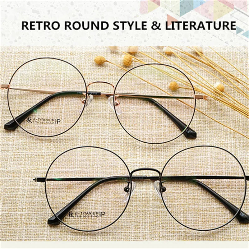 Aimee Unisex Full Rim Round Titanium Eyeglasses 33566 - Lightweight & Durable Frame for Men & Women - Perfect for Reading, Work & Everyday Use