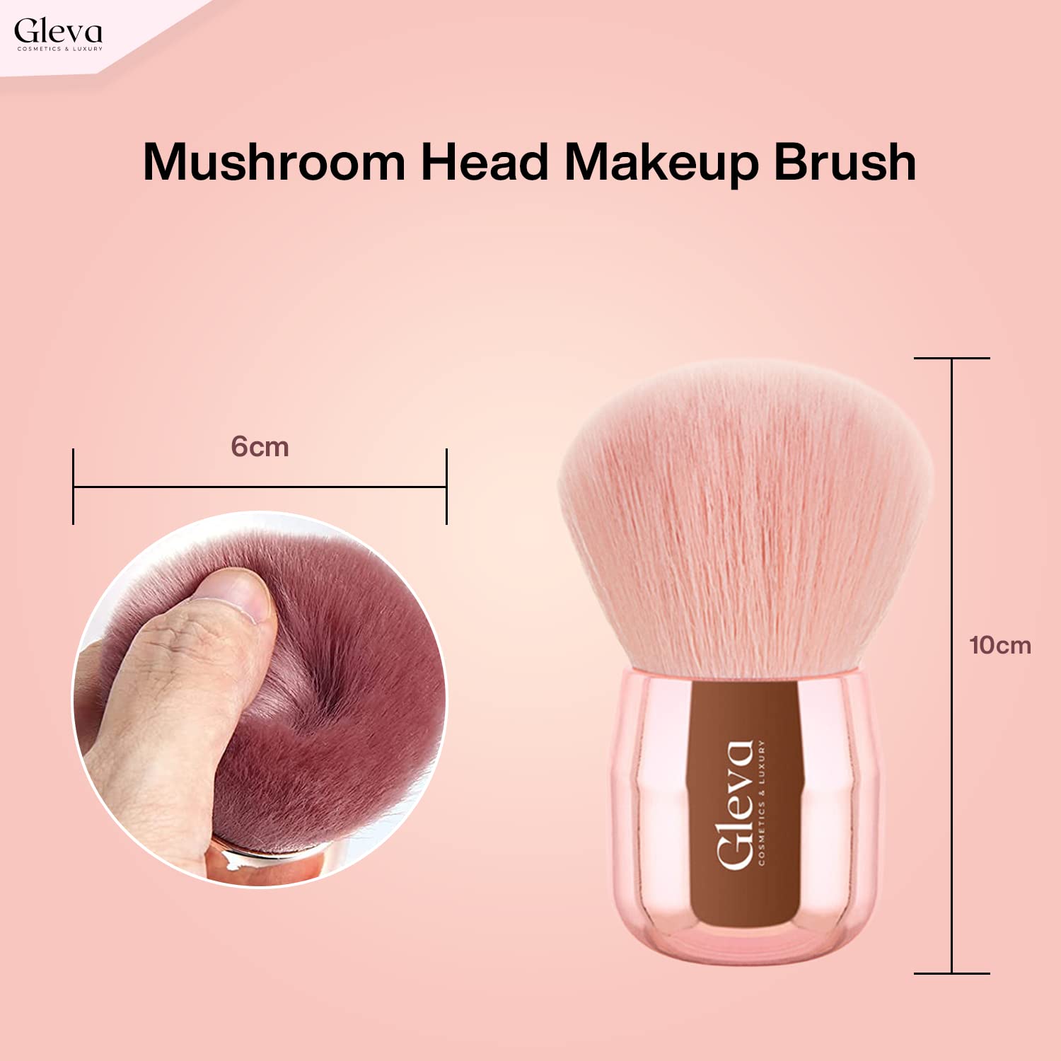 Gleva Professional Nail Art Dust Powder Remover Brush - Soft Kabuki Cleaner for Acrylic & UV Gel Nails, Makeup Brush | Perfect for Salon, Home Manicure & Nail Art Enthusiasts