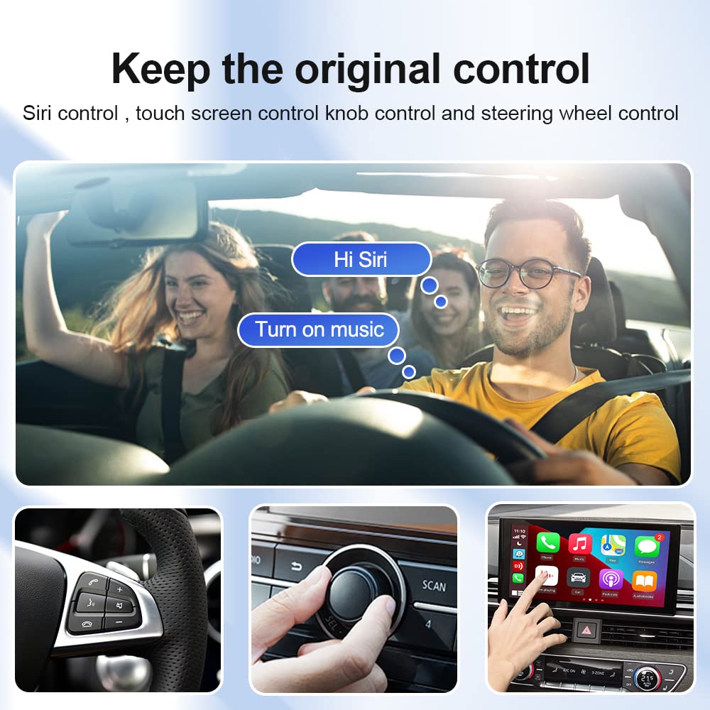 2024 Upgraded CarlinKit 4.0 2-in-1 Wireless CarPlay & Android Auto Adapter - Plug & Play Converter for OEM Wired to Wireless - 5.8GHz Low Latency - Perfect for Commuting, Road Trips & Hands-Free Driving