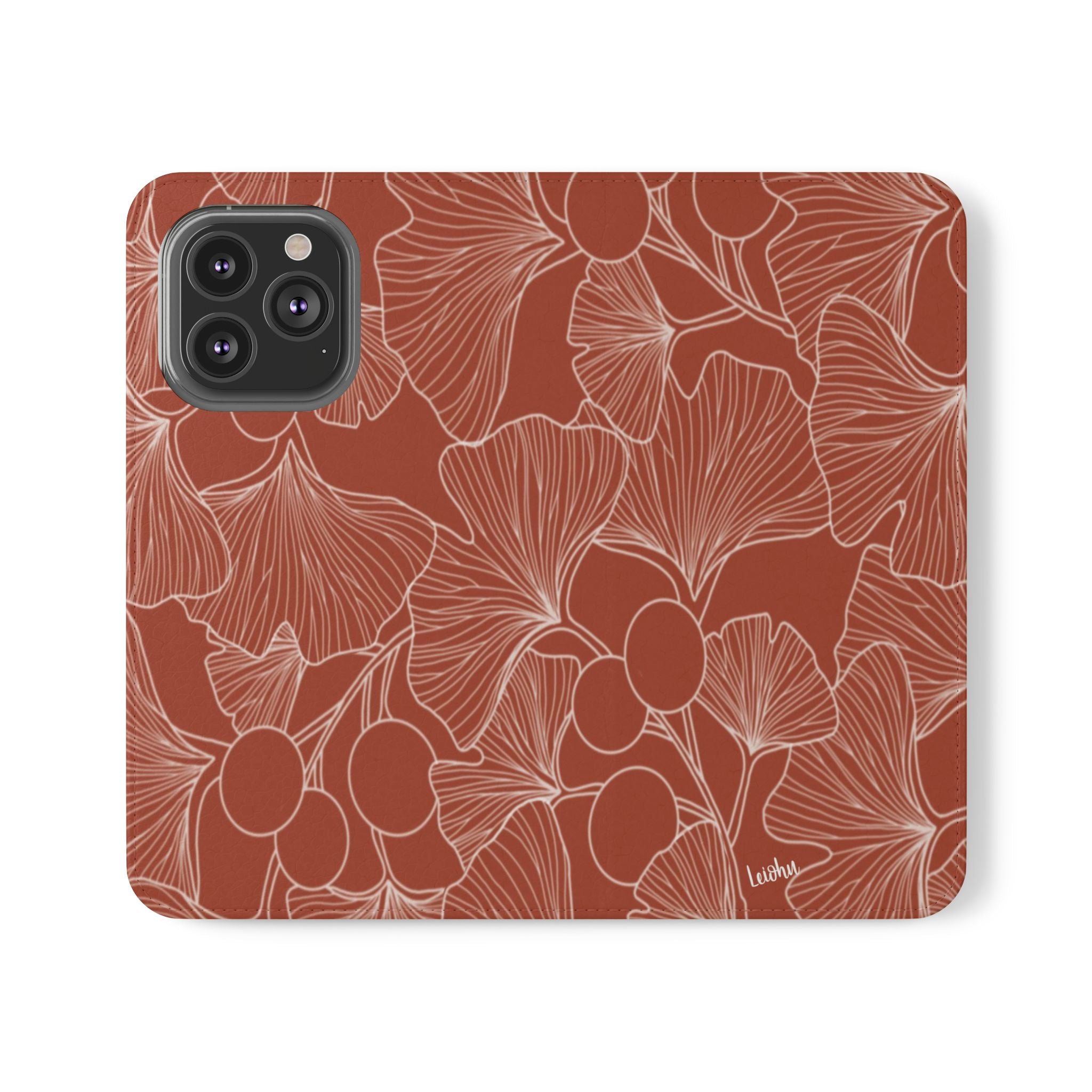 Premium Gingko Rust Folio Case for iPad - Elegant Leather Cover with Stand, Auto Sleep/Wake | Perfect for Work, Travel & Home Use
