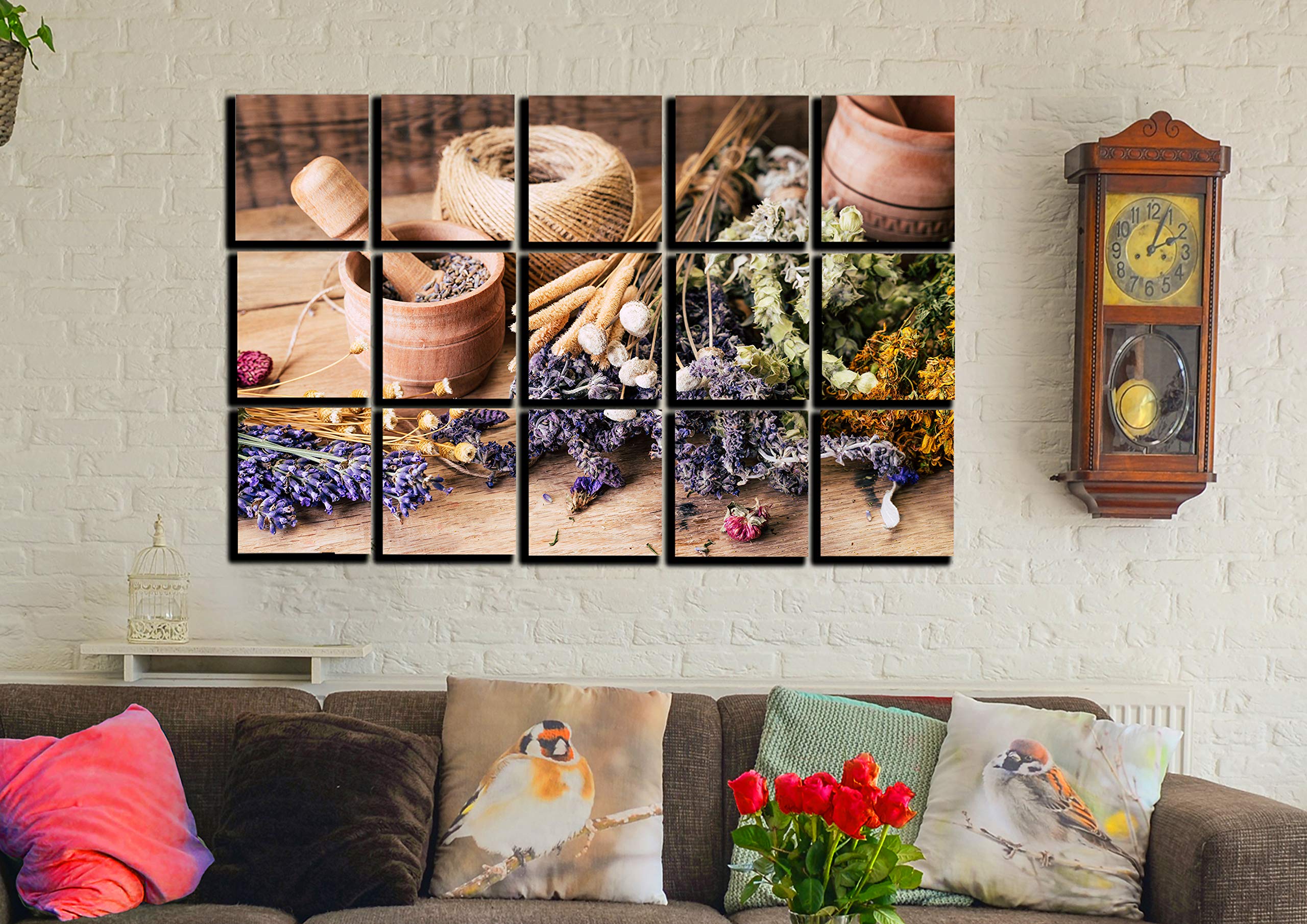 15-Piece Large Fall-Themed Canvas Wall Art Set - Nature Inspired Floral Table Painting Decor (30x50 Inches) | Perfect for Bedroom, Living Room & Office Wall Decor