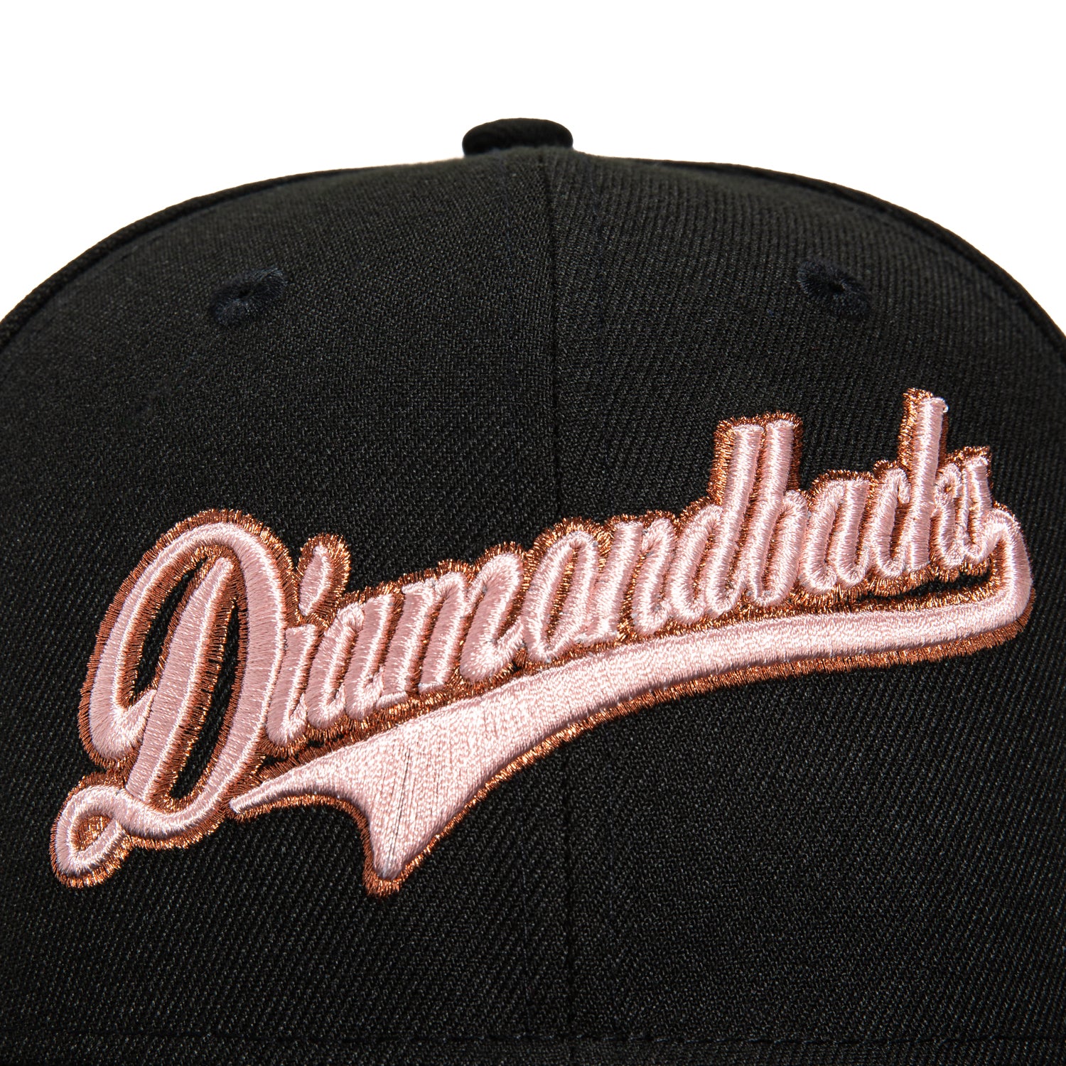 New Era 59Fifty Arizona Diamondbacks Chase Field Patch Script Hat - Black, Apricot, Metallic Copper - Official MLB Baseball Cap for Fans & Streetwear Fashion