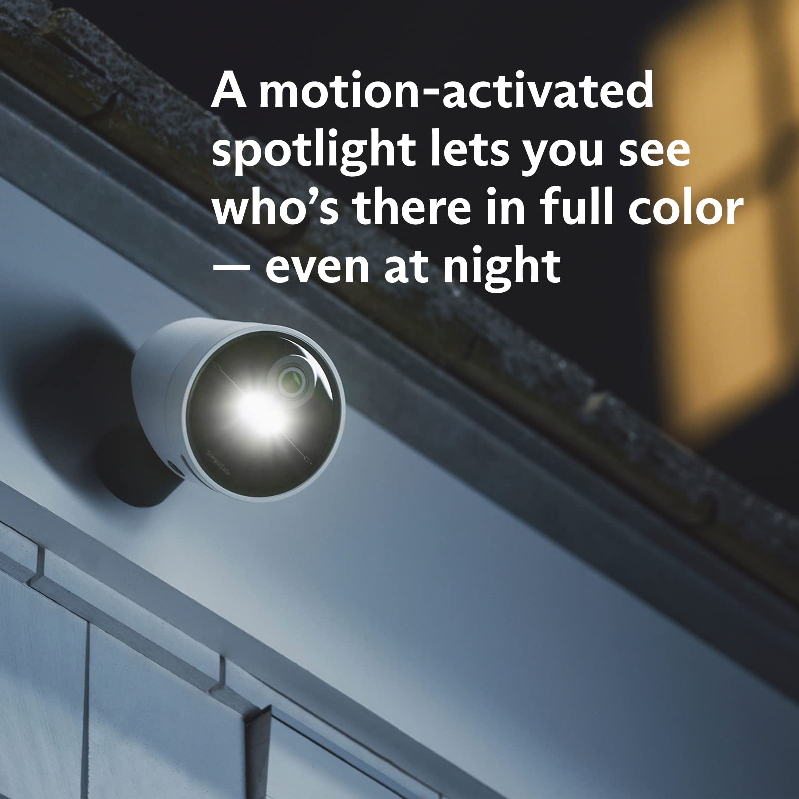 SimpliSafe Wireless Outdoor Security Camera - 1080p HD Video, Motion Detection, Weatherproof for Home Security | Perfect for Monitoring Driveways, Backyards & Front Porches