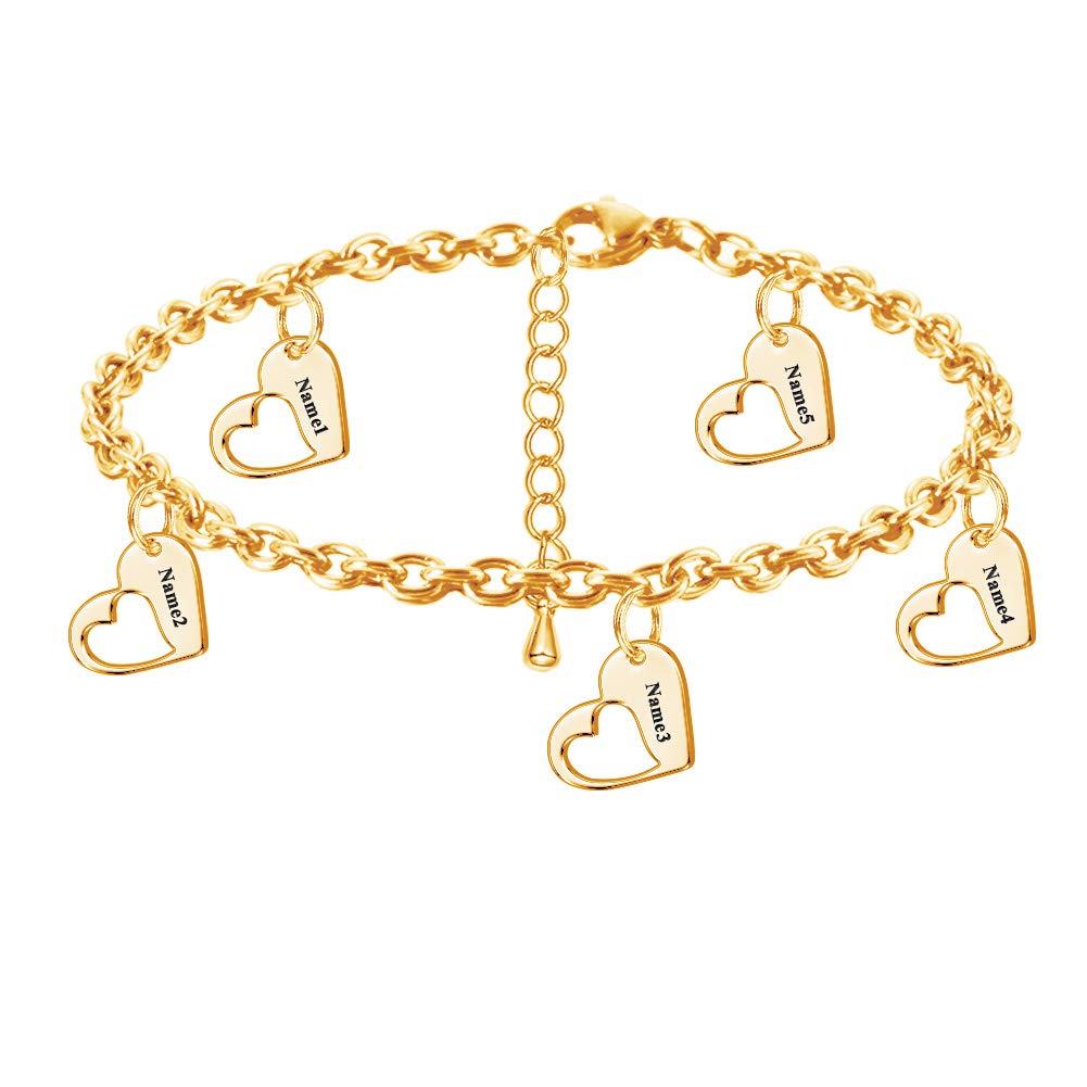 Custom Engraved BFF Bracelets - Personalized Name Jewelry for Best Friends & Family - Dainty Charm Bangle Gift for Mom, Sister, Daughter - Memorial Keepsake for Birthdays, Anniversaries & Special Occasions