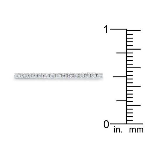 0.2ct CZ Rhodium Plated Contemporary Simple Ring for Women - Elegant Minimalist Wedding Band, Anniversary Gift, Everyday Jewelry