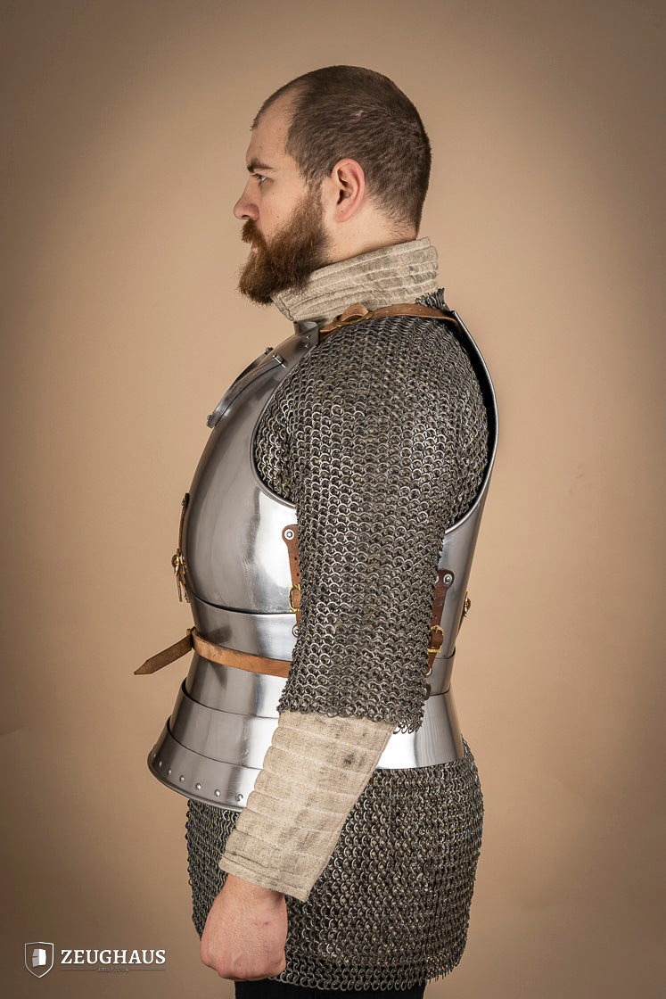 14th Century Italian Cuirass - 1.6mm Polished Steel Medieval Armor for LARP, Cosplay & Historical Reenactment