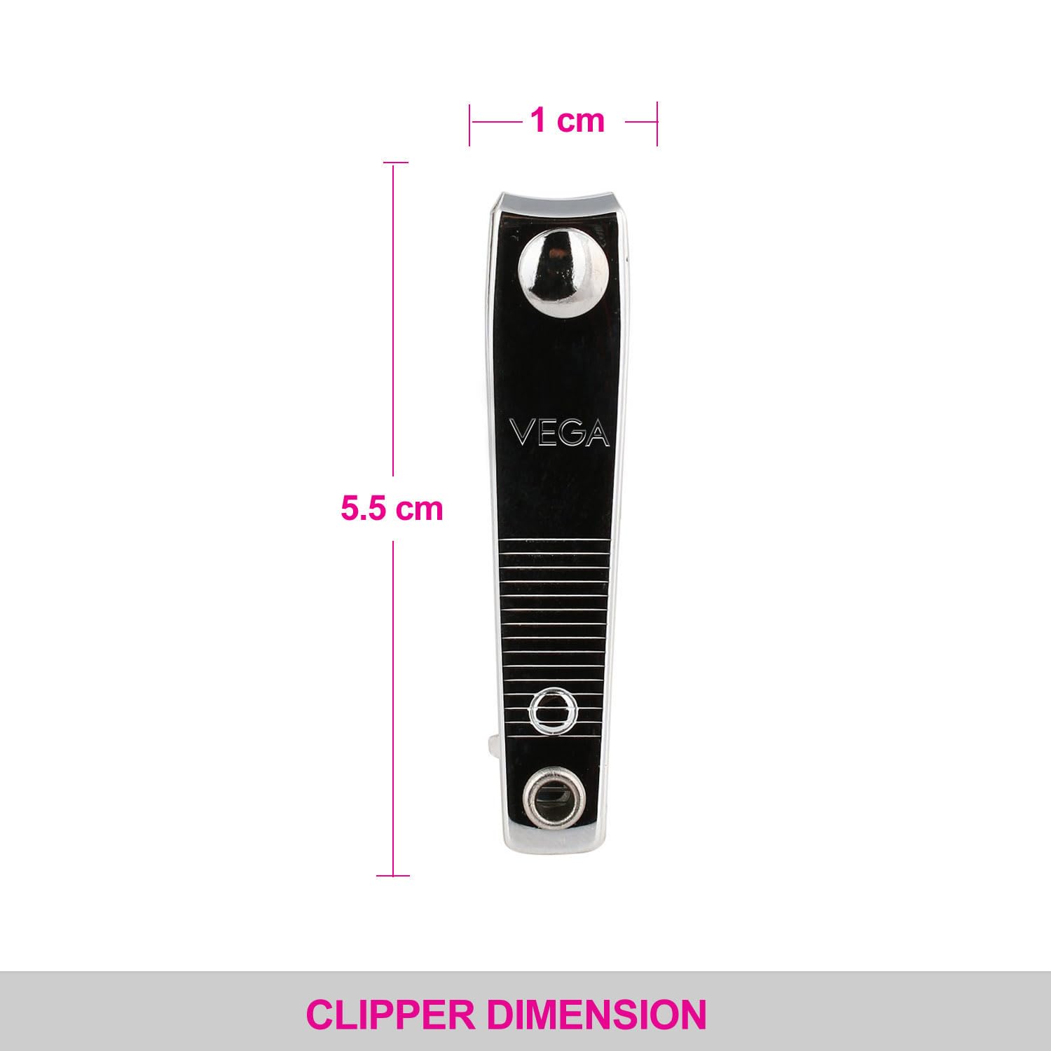 Premium Vega Small Nail Clipper - Stainless Steel Fingernail & Toenail Trimmer with Non-Slip Grip - Perfect for Travel, Home, and Salon Use