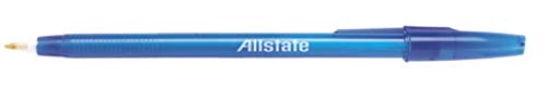 361BLUE-BLK Translucent Stick Blue Pen with Black Ink - Pack of 250 - Smooth Writing for Office, School & Note Taking