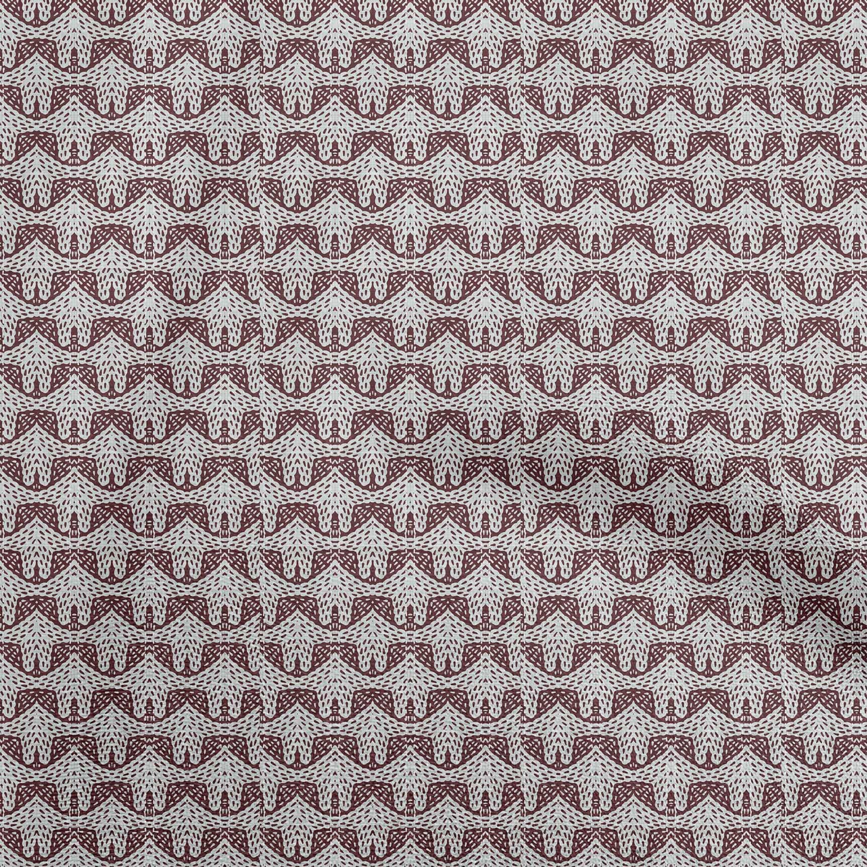 Premium Stretch Polyester Spandex Fabric - Maroon Textured Dress Material, 56