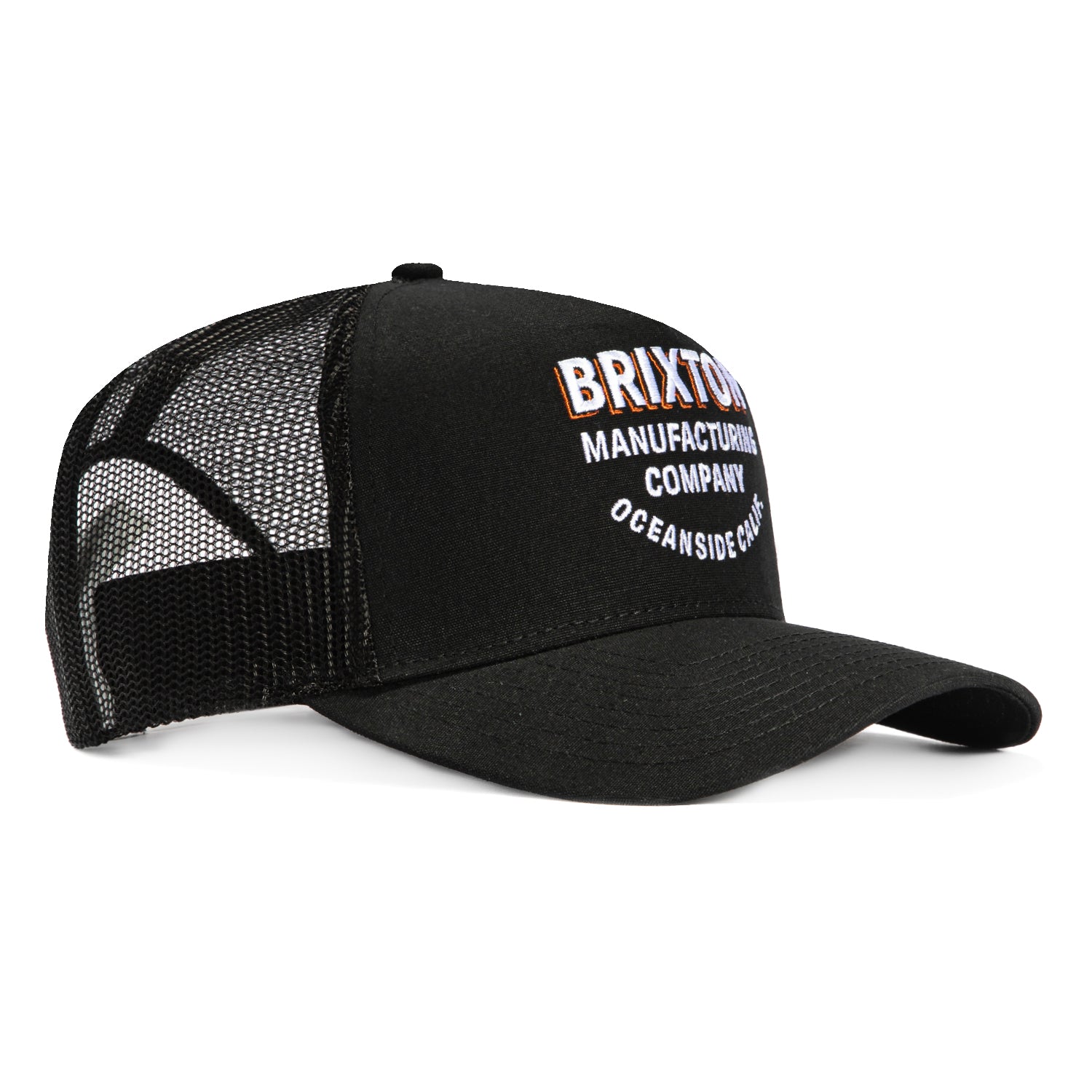 Brixton Redoubt Mesh Snapback Trucker Hat for Men & Women - Adjustable & Breathable Black Baseball Cap for Outdoor, Sports & Casual Wear