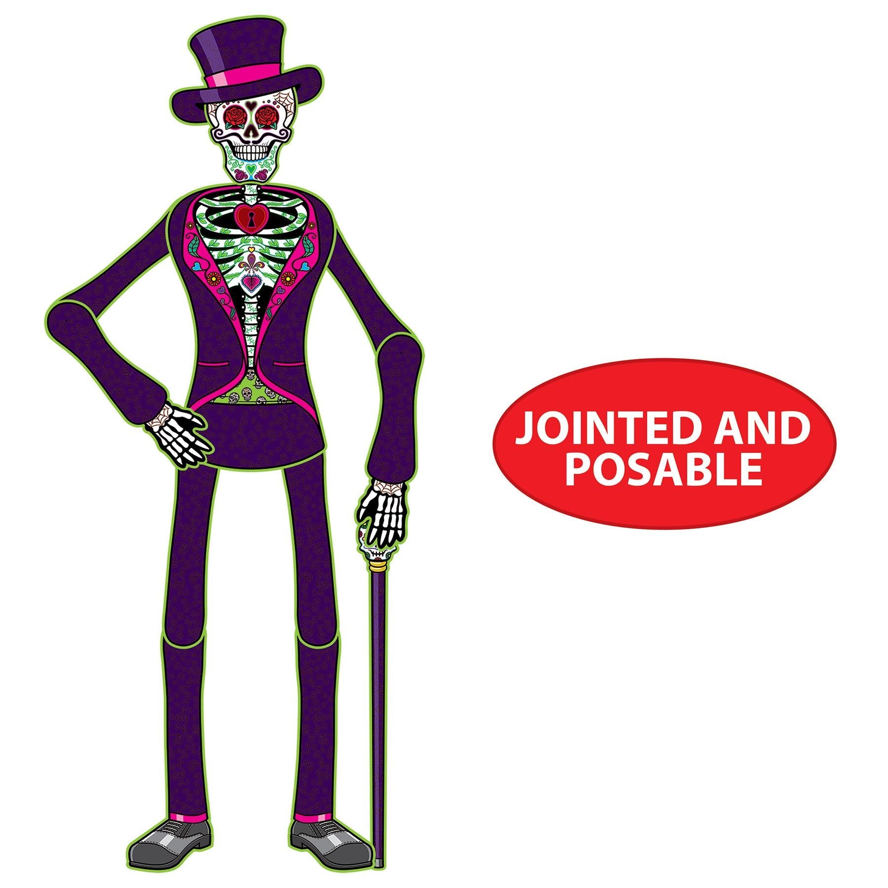 12 Pack Beistle Jointed Day of the Dead Male Skeleton Decorations - Perfect for Halloween, Dia de los Muertos Parties & Home Decor