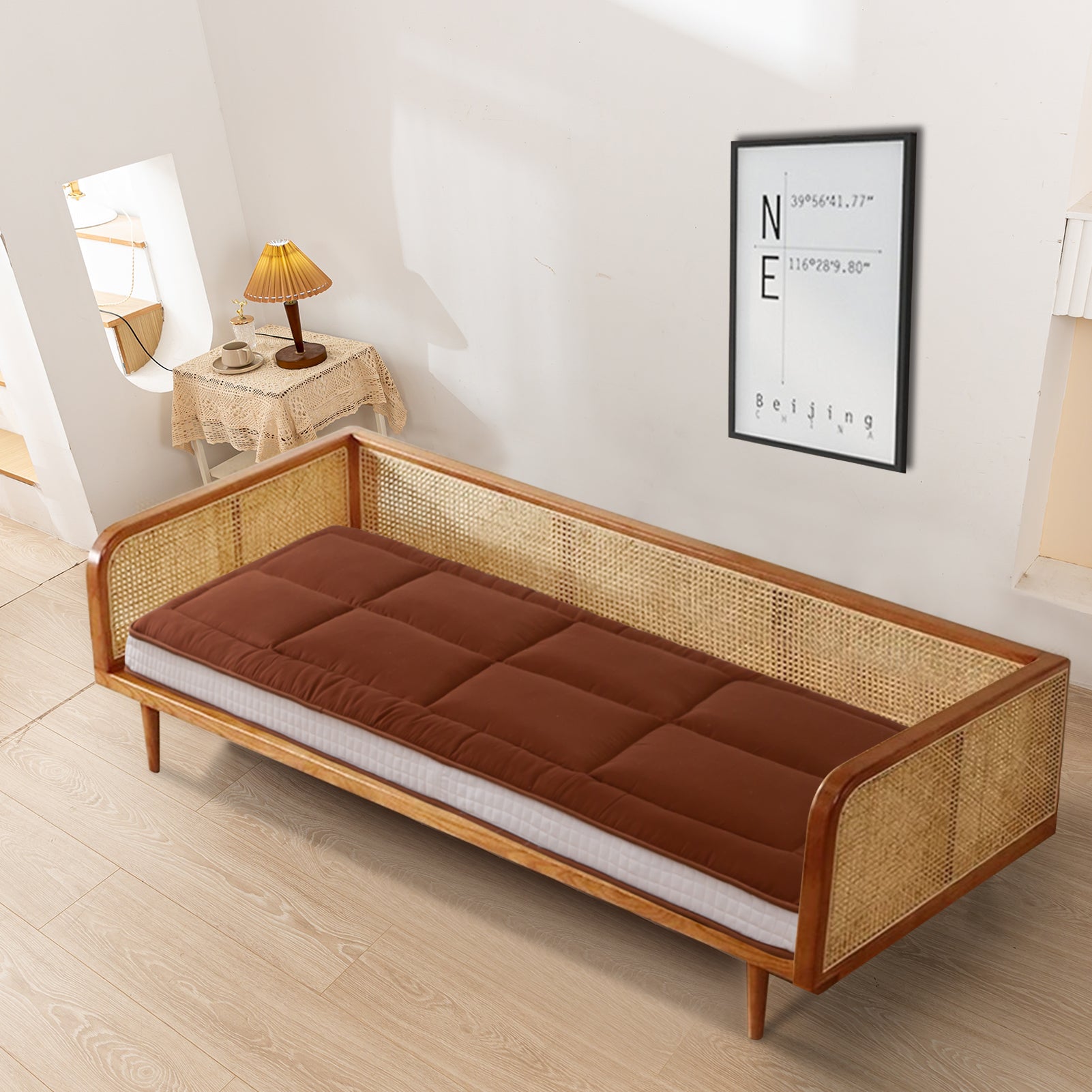 MAXYOYO 32 x 75 Inch Cot Size Futon Mattress - Foldable Floor Mattress, Tatami Mat for Guest Bed, Camping & Home Decor | Comfortable & Space-Saving Sleeping Solution