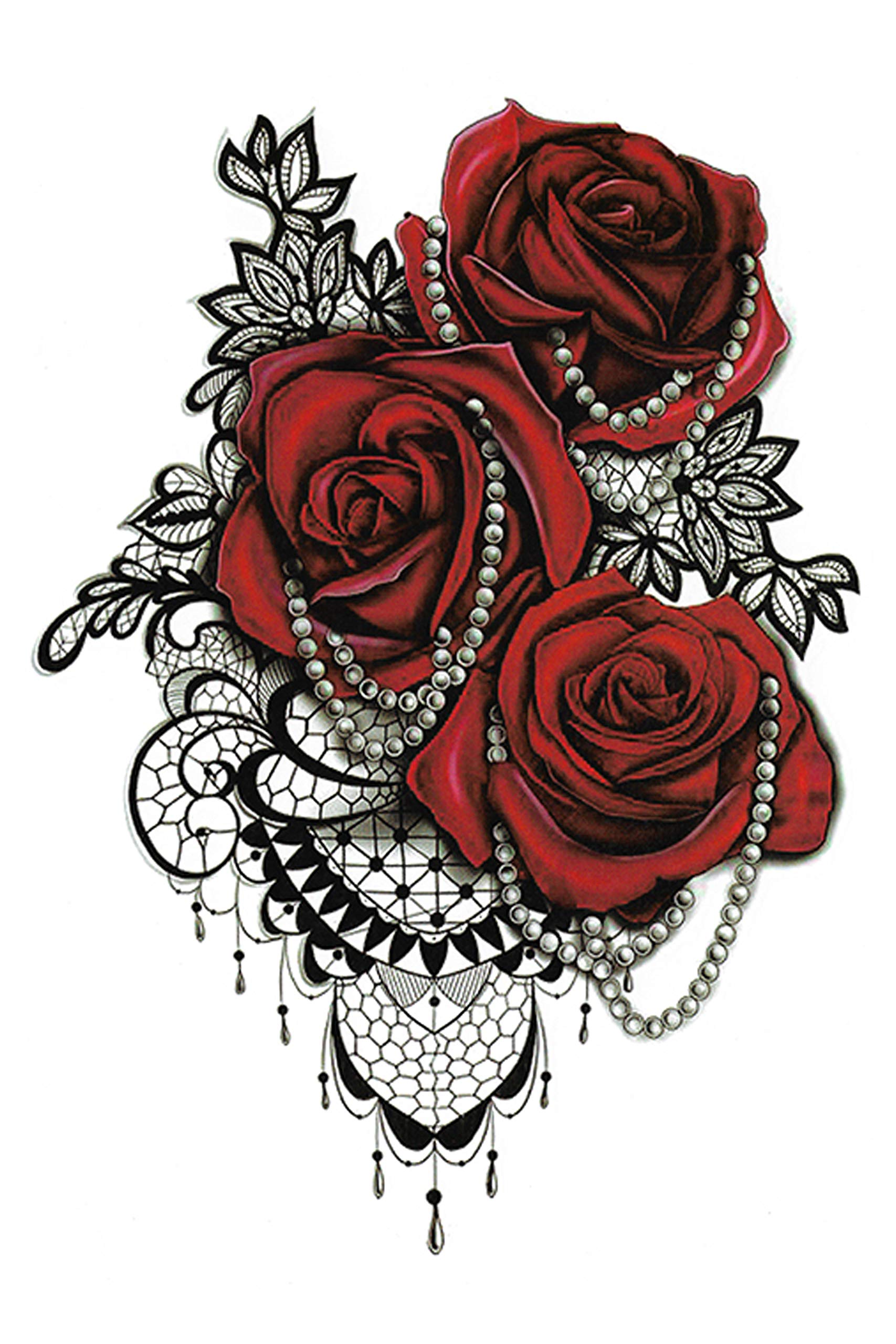 3D Temporary Tattoo Stickers for Men & Women - Waterproof Fake Tattoos with Flowers, Butterflies, Stars & Angel Designs (21x15cm) - Perfect for Parties, Halloween, Cosplay & Body Art