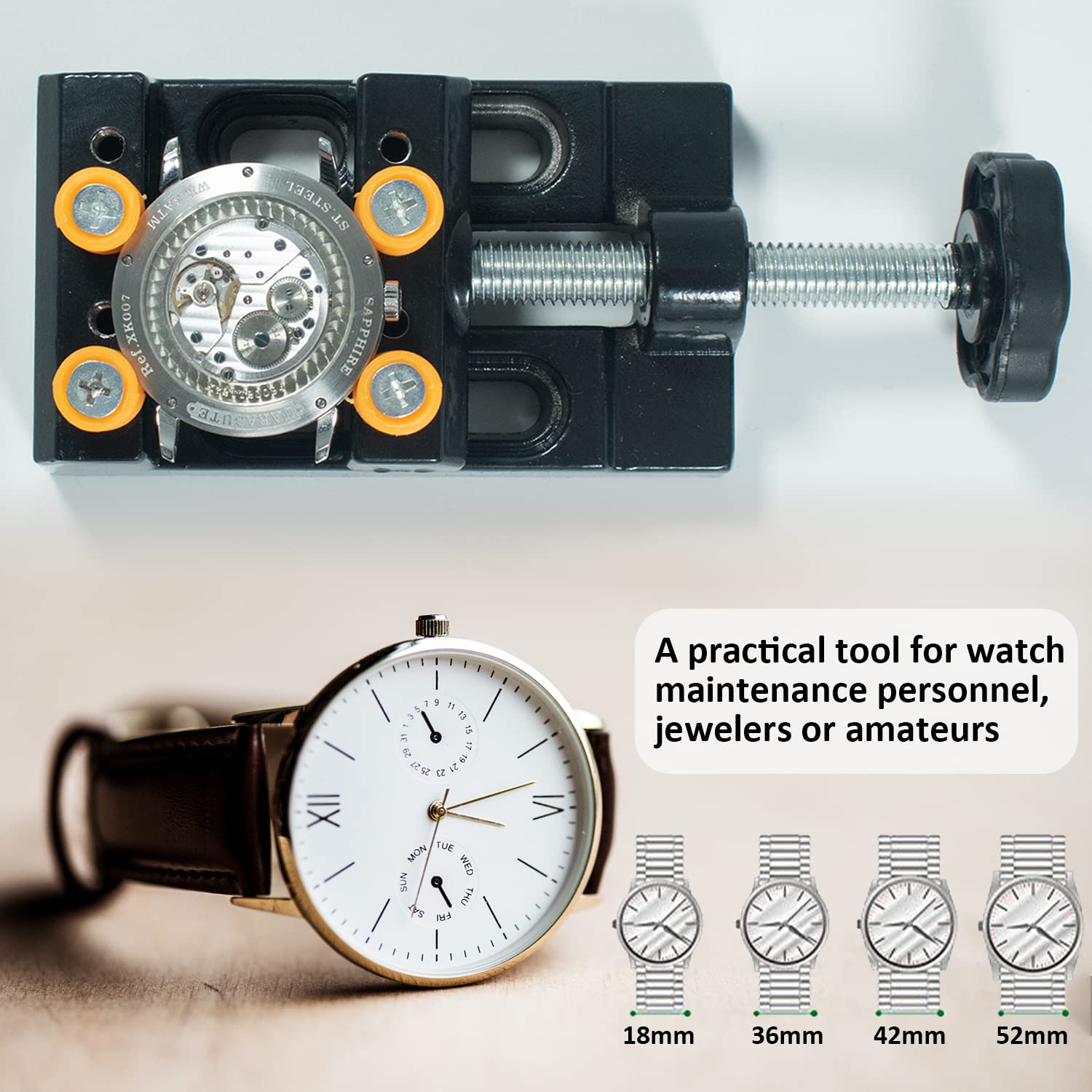 Adjustable Watch Case Opener Tool - Professional Watchmaker Kit with Metal & Plastic Openers - Perfect for Watch Repair, Battery Replacement & Maintenance