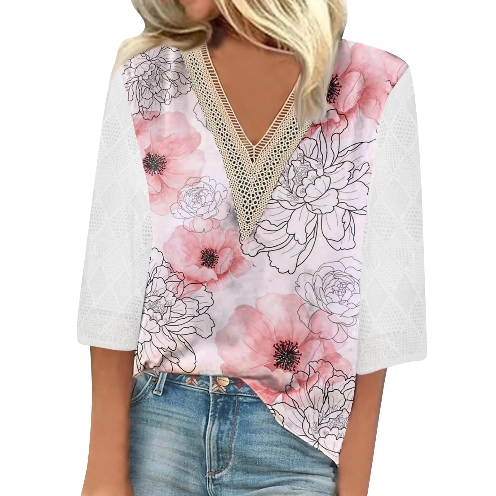Women's Long Sleeve Striped Chiffon T-Shirt - Casual White Tunic Top for Autumn | Perfect for Office Wear, Date Nights & Fall Layering