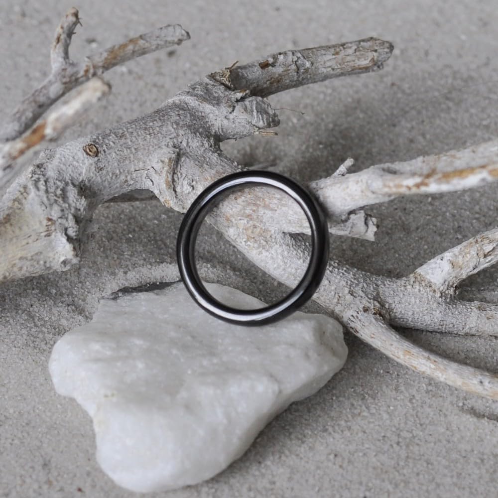 3mm Black Ceramic Ring for Men & Women - Minimalist Wedding Band, Fashion Jewelry for Daily Wear & Special Occasions