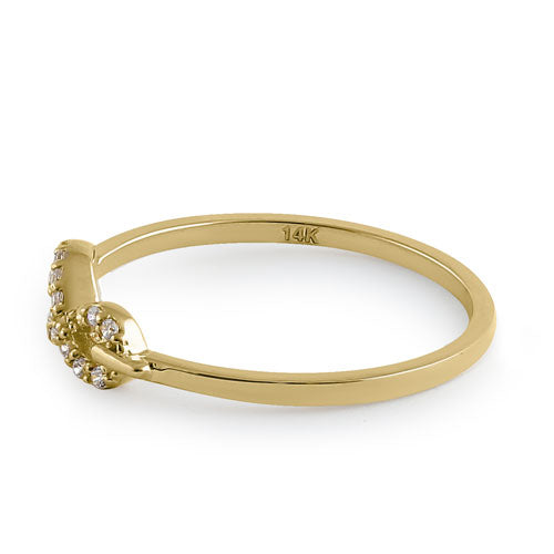 14K Solid Yellow Gold Infinity CZ Ring for Women - Trendy Cubic Zirconia Jewelry Gift for Anniversary, Birthday & Special Occasions