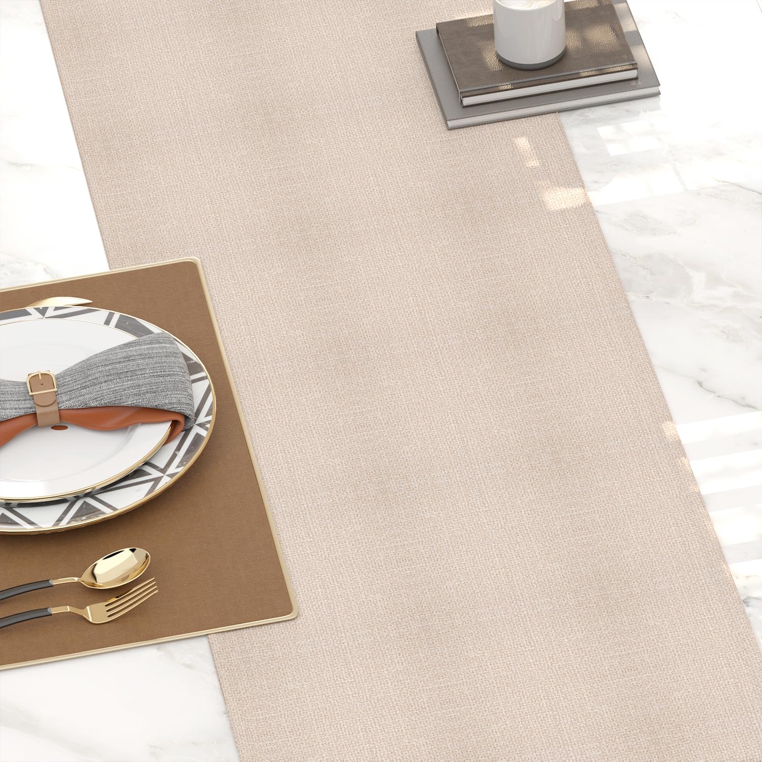 Set of 4 Soft Caddice Faux Linen 2-Sided Heat Resistant Placemats - 12