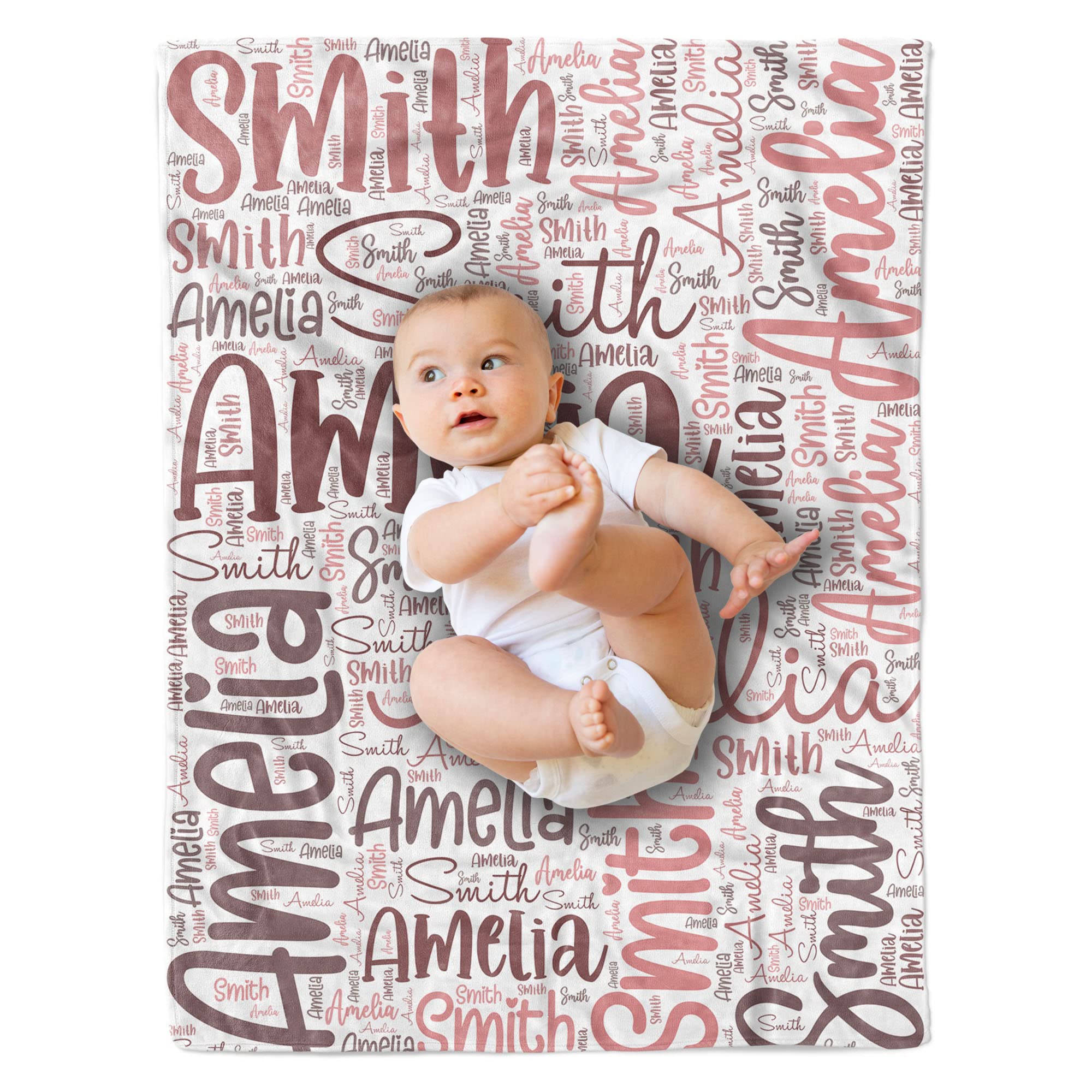Arteaga Personalized Baby Blankets for Girls - Custom Name Fleece Blanket 30
