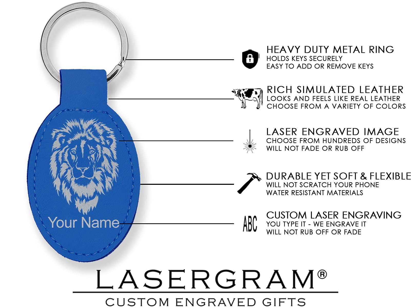 Personalized LaserGram Oval Keychain - Custom Engraved Tuna Fish Design in Dark Blue | Perfect Gift for Fishermen, Marine Enthusiasts & Keychain Collectors