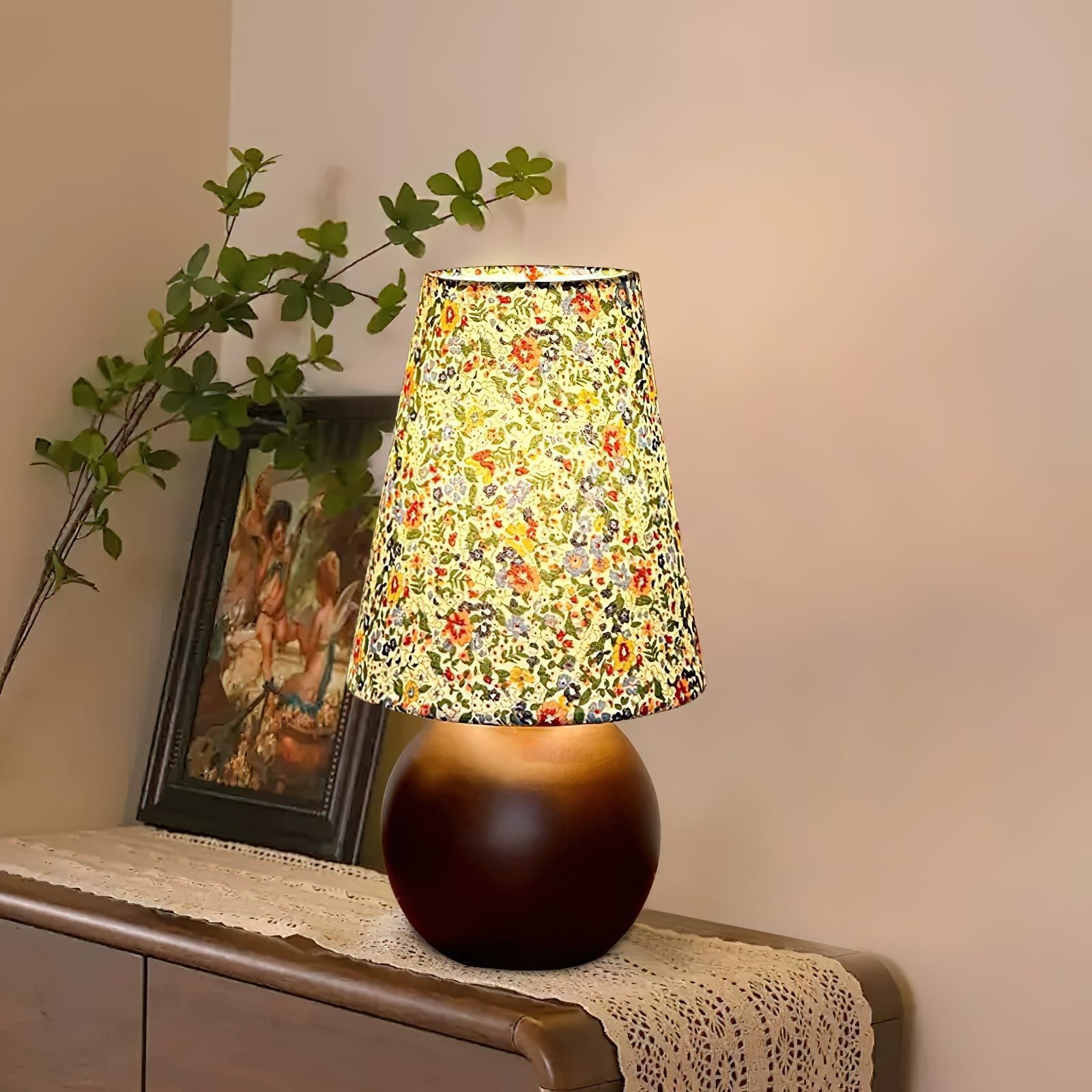 Elara Floral Glow Table Lamp - Elegant Bedside Lighting for Bedroom, Living Room & Office Decor - Warm White LED Night Light with Touch Control & USB Port
