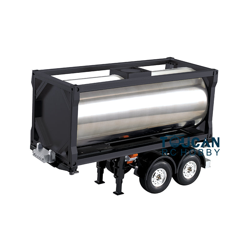 1/14 Scale 20ft 2-Axle Metal Oil Tank Semi Trailer - DIY Remote Control Tractor Truck Accessory for RC Cars & Hobby Models - Perfect for RC Construction Vehicle Scenes and Trucking Simulations