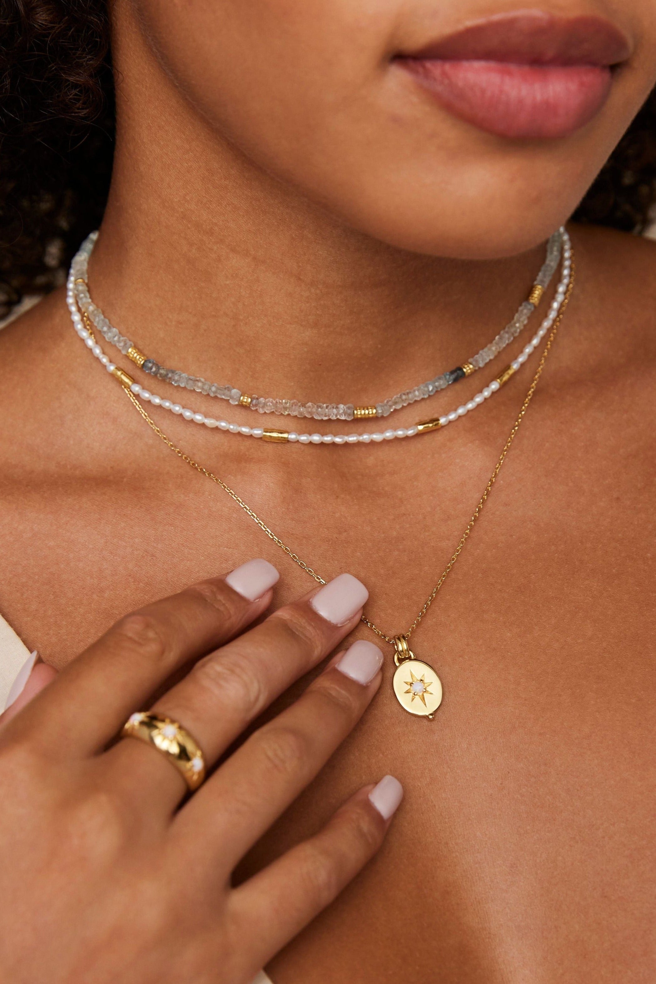 Alina Opal Gold Necklace - 14K Solid Gold Opal Pendant Jewelry for Women | Elegant Gift for Birthday, Anniversary & Valentine's Day