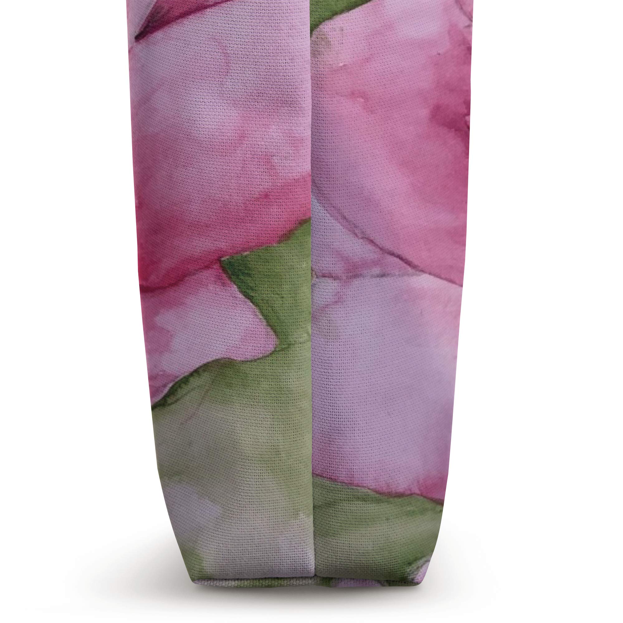 Stylish Pink Floral Tote Bag for Women - Large Canvas Shoulder Bag with Zipper Pocket - Perfect for Shopping, Beach, Work & Travel Accessories