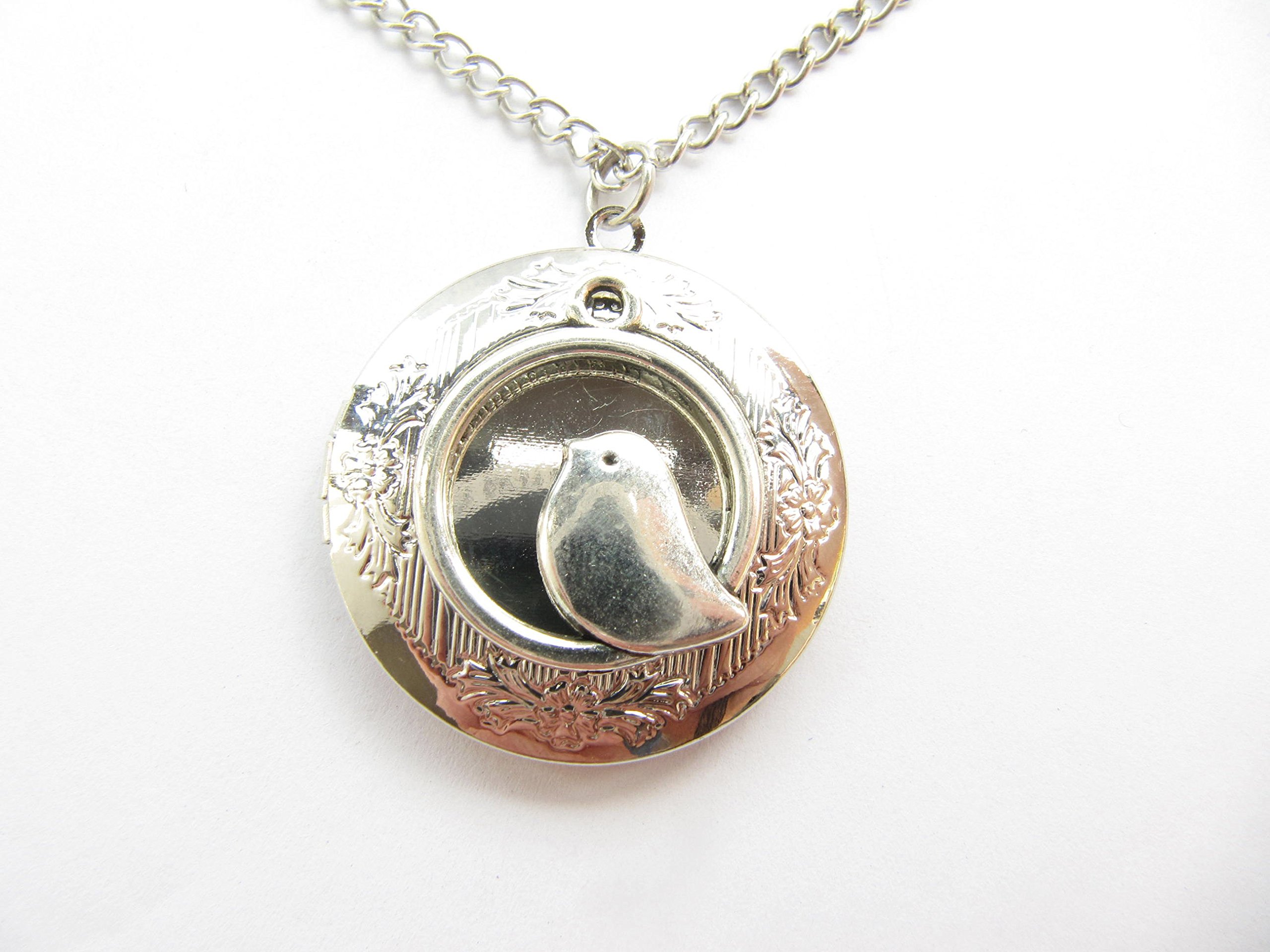Silver Bird Locket Necklace - Woodland Jewelry Pendant for Bird Photography & Nature Lovers | Perfect Gift for Birdwatchers, Outdoor Enthusiasts & Nature-Inspired Fashion