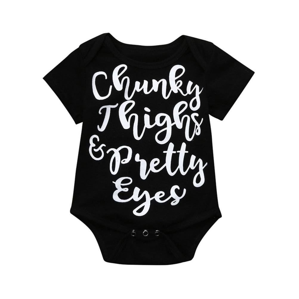 Leegor Baby Romper Jumpsuit - Short Sleeve Letter Print Outfit for Newborn Infant Boys & Girls | Perfect for Playdates, Photo Shoots & Everyday Wear
