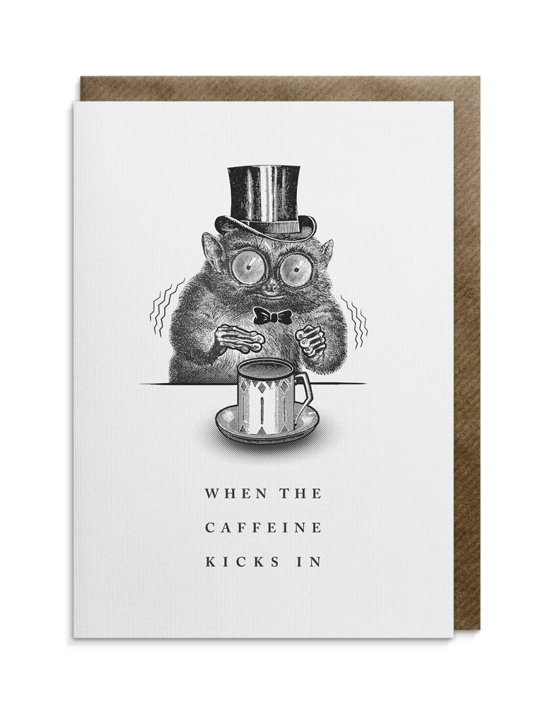 Caffeine Kick Greeting Card - Funny Coffee Lover Card for Birthdays, Thank You & Appreciation - Perfect for Baristas, Coworkers & Coffee Enthusiasts