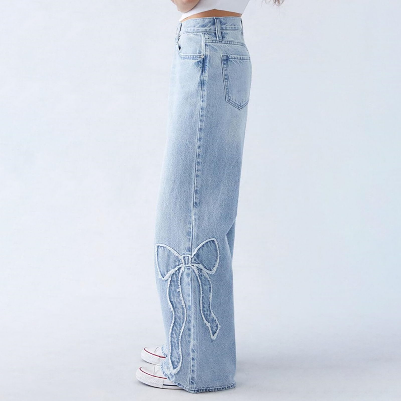 Low Waist Baggy Jeans for Women - Wide Leg Boyfriend Style for Casual Outfits
