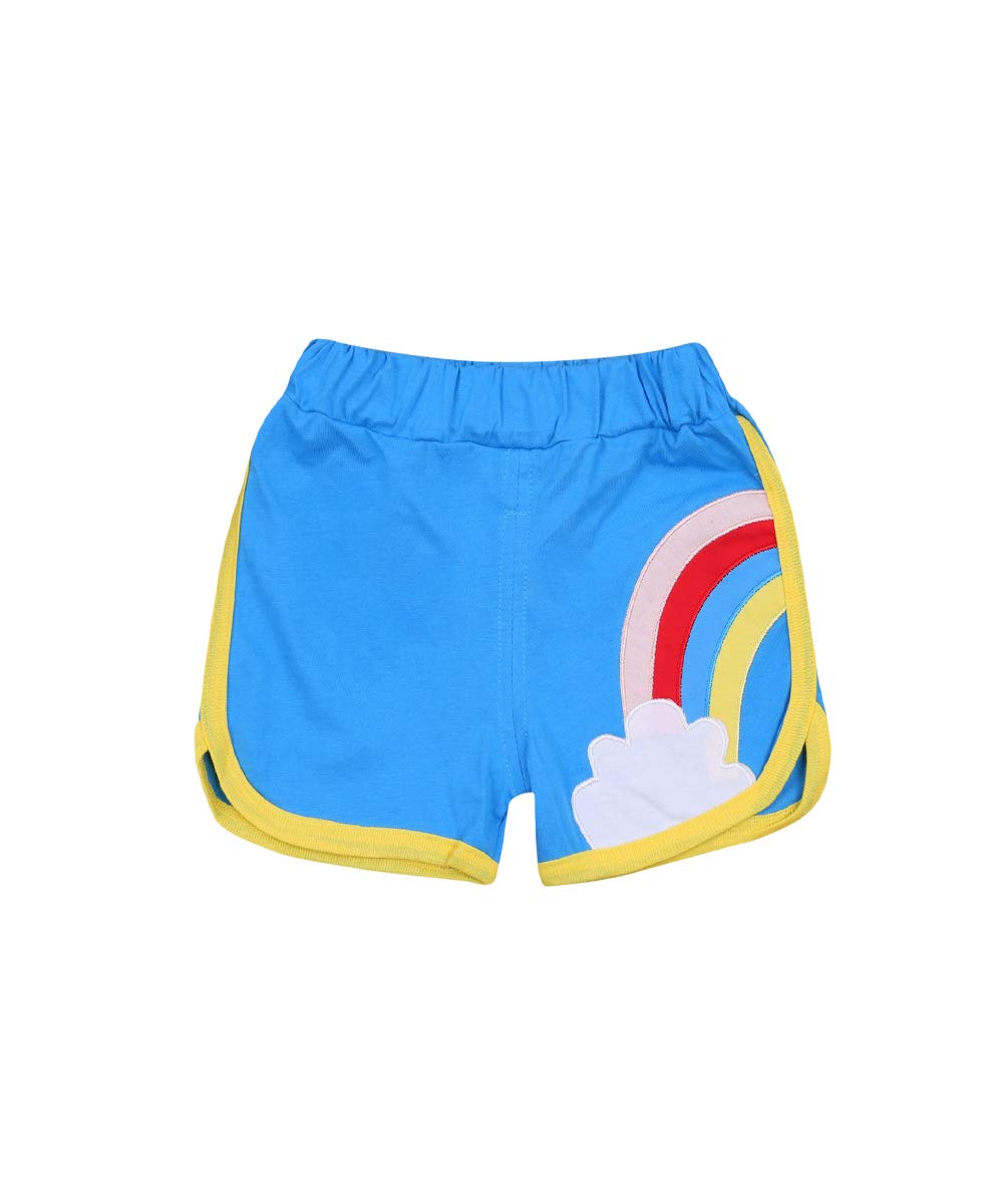**Boys Girls Toddler Shorts - Elastic Waist Rainbow Print Athletic Short Pants for Summer Play & Casual Outfits**    *Perfect for Playtime, Daycare, Beach Trips & Outdoor Adventures*