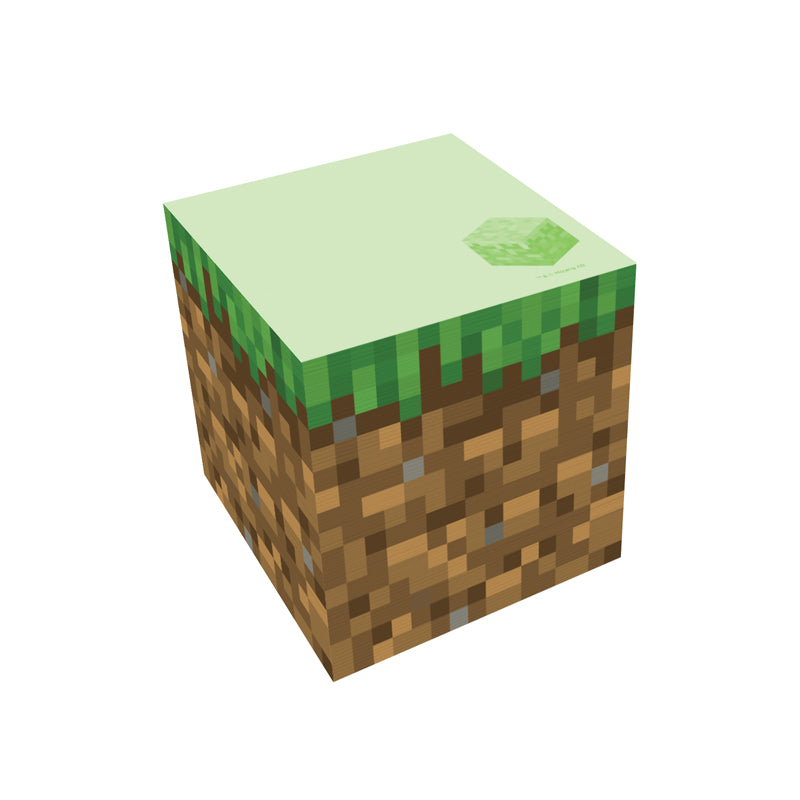 Minecraft Grass Block Sticky Note Cube - Fun Office & School Supplies for Gamers and Fans - Perfect for Notes, Reminders, and Gifts