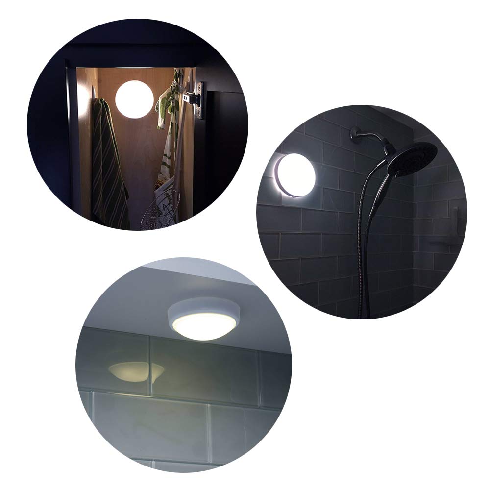 3 Pack LED Touch Night Lights - Battery Powered Closet & Counter Tap Lamps for Bedroom, Hallway, Nursery - Emergency Lighting for Power Outages & Safe Night Navigation